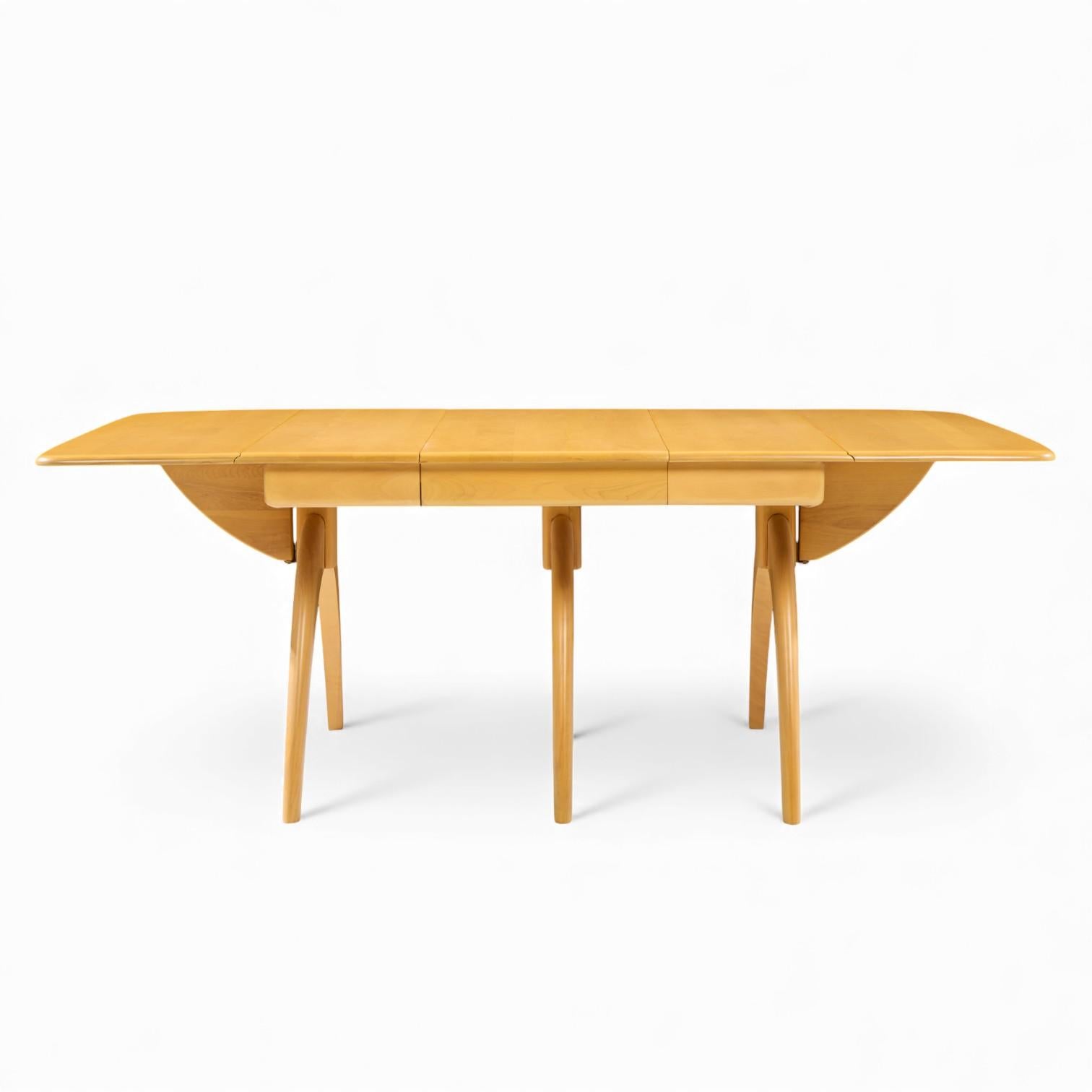 Heywood Wakefield table de salle à manger mi-siècle à chevrons avec 2 rallonges en vente 4