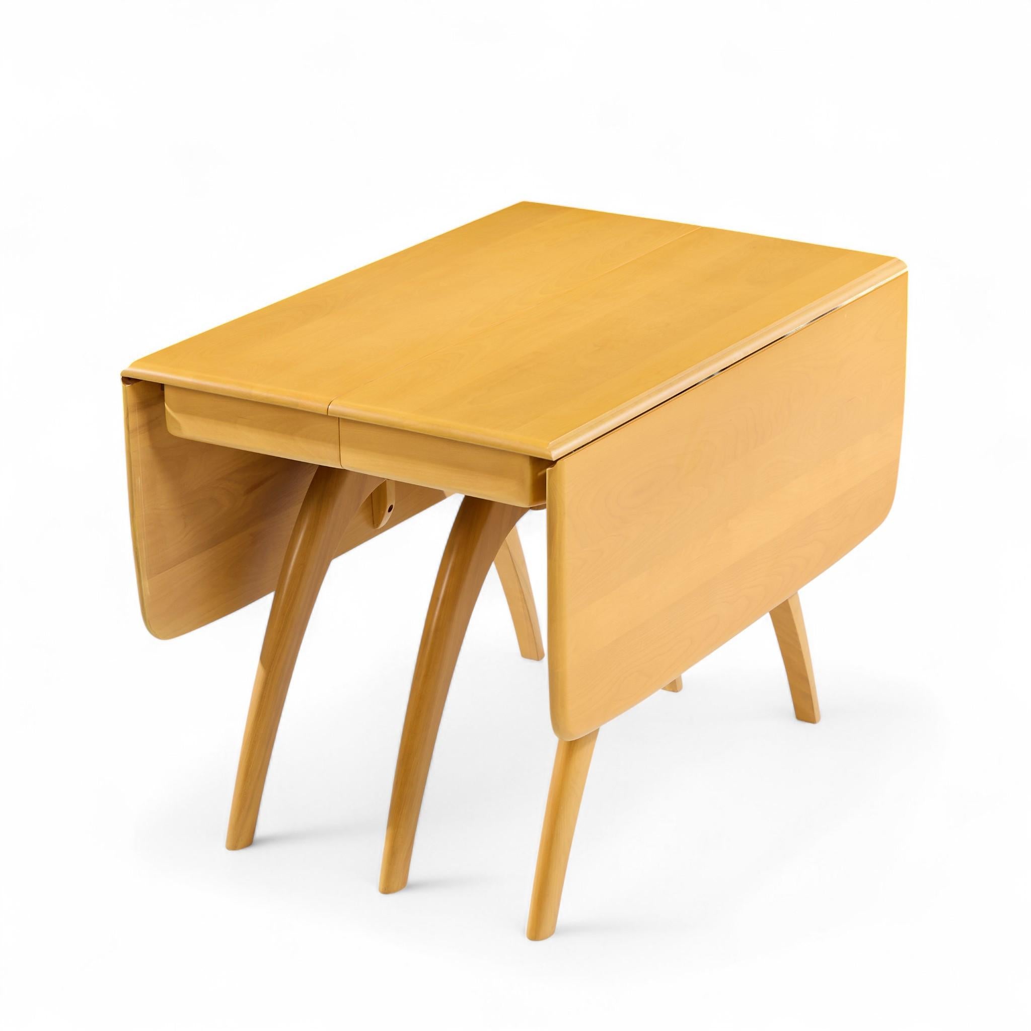 Heywood Wakefield table de salle à manger mi-siècle à chevrons avec 2 rallonges en vente 6