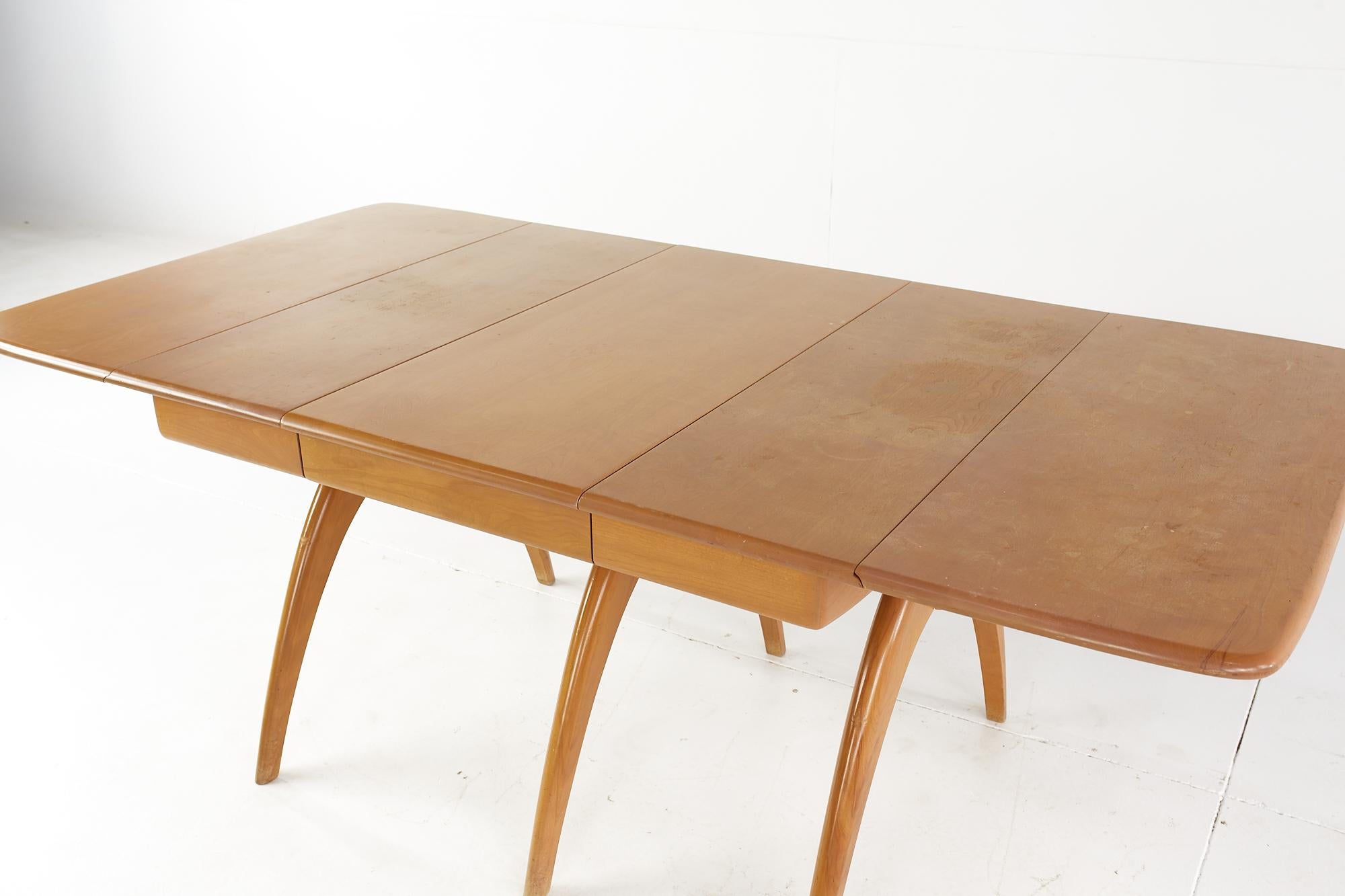 Heywood Wakefield Mid Century Wishbone Dining Table with 2 Leaves For Sale 3