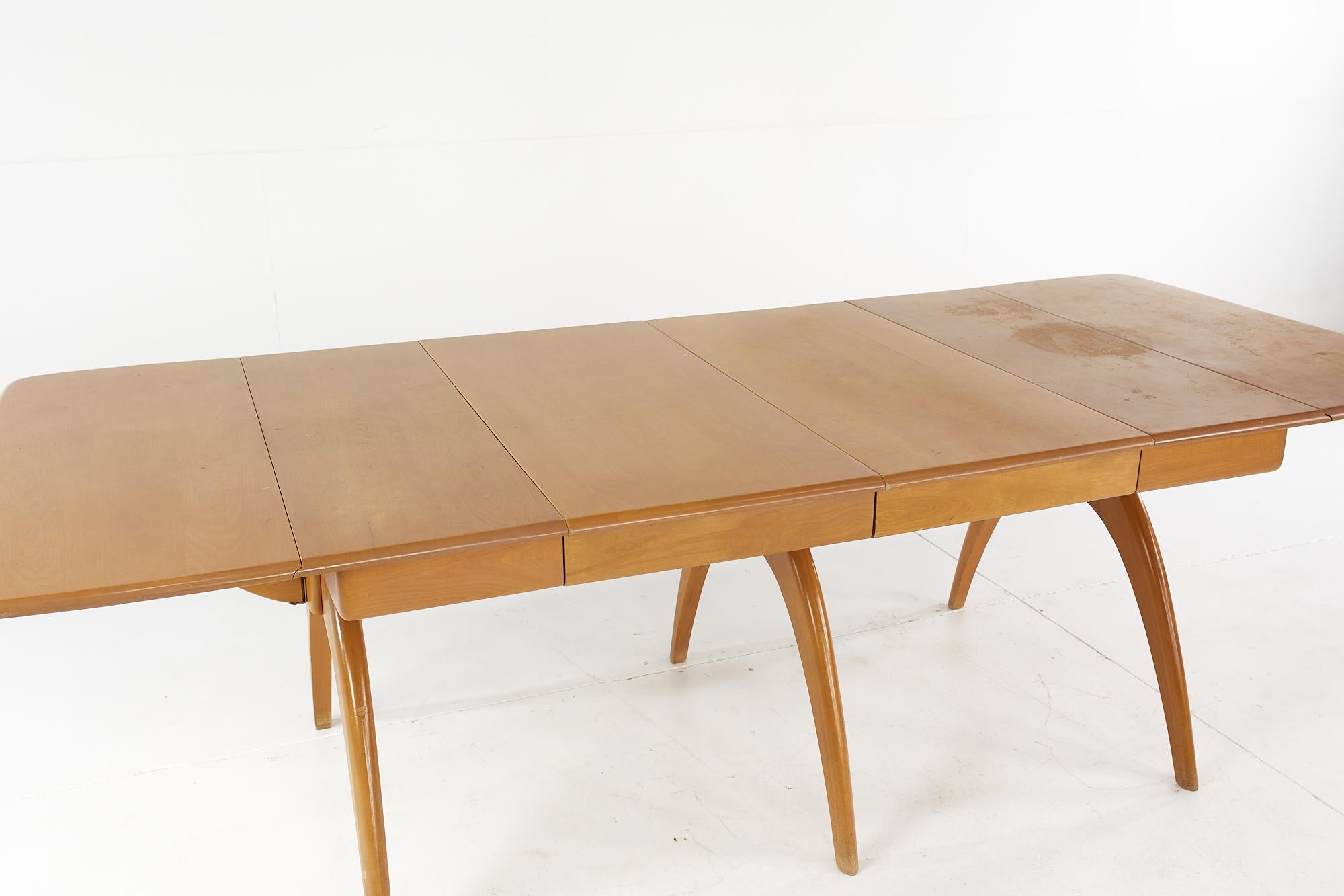Heywood Wakefield Mid Century Wishbone Dining Table with 2 Leaves For Sale 7