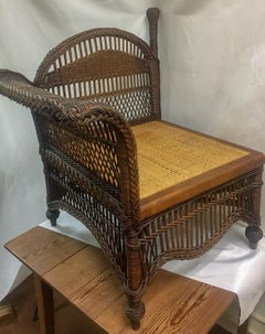 Antique Wicker Heywood Wakefield Corner or Photographer's Chair