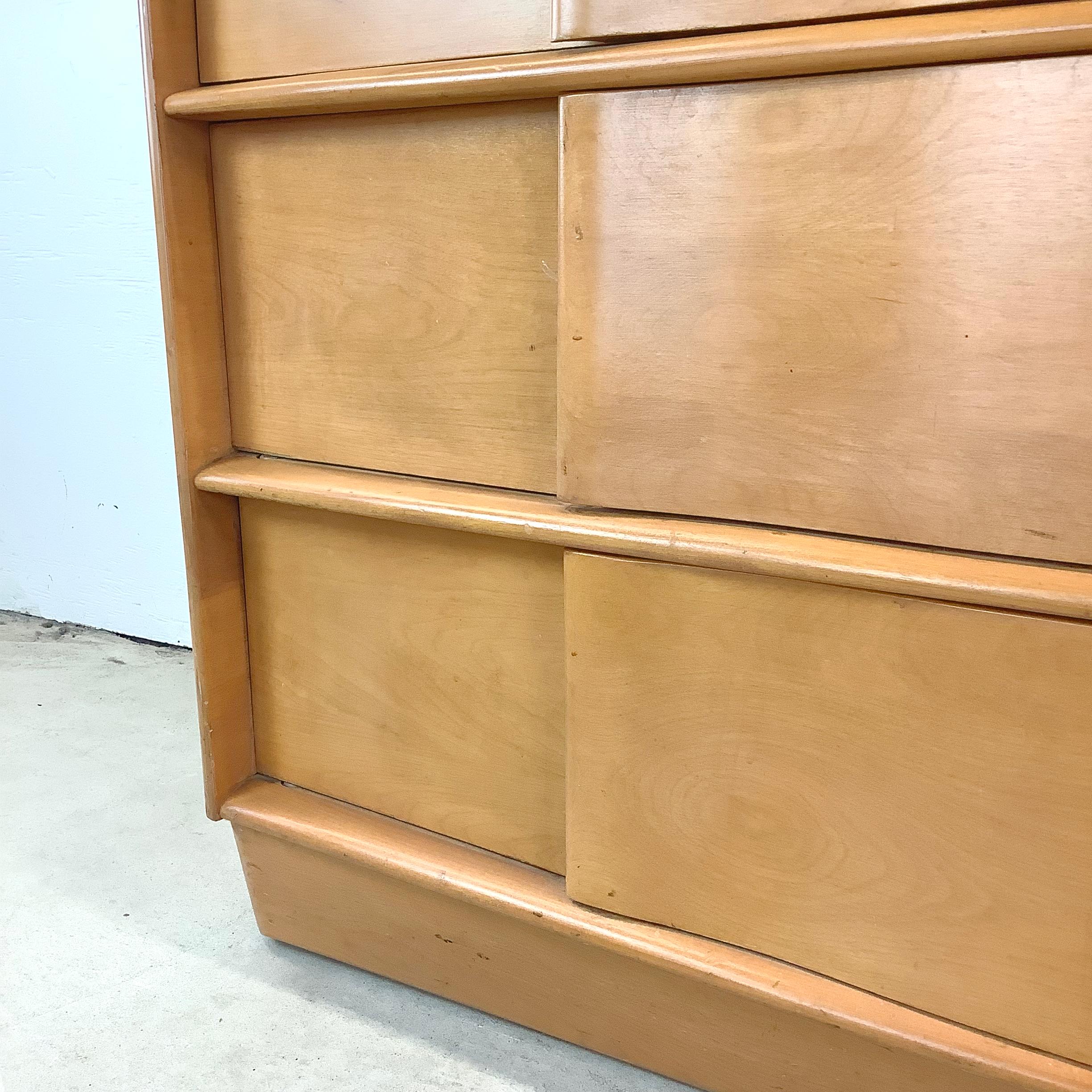 Heywood-Wakefield Nine Drawer Dresser with Mirror 5