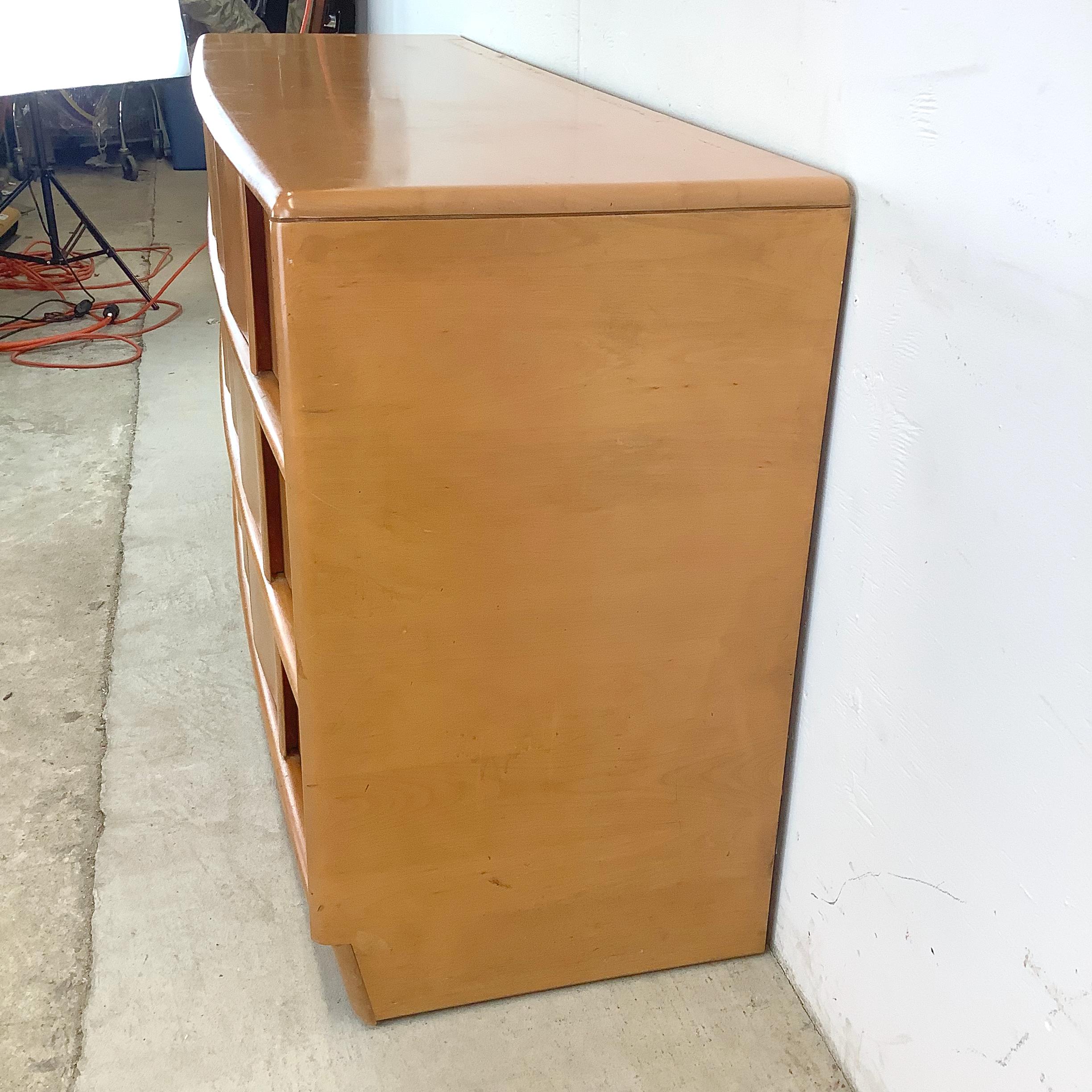 Heywood-Wakefield Nine Drawer Dresser with Mirror 8