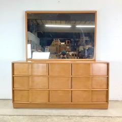 Heywood-Wakefield Nine Drawer Dresser with Mirror