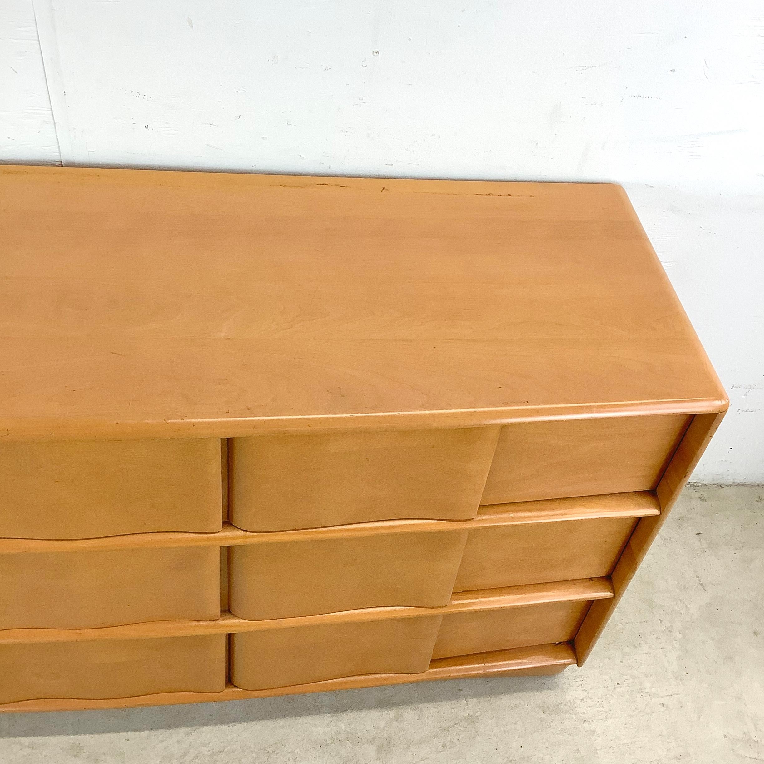 Heywood-Wakefield Nine Drawer Dresser with Mirror 1