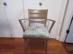 Heywood Wakefield Painted Mid-Century Modern Armchair in Orchid Pattern Silk