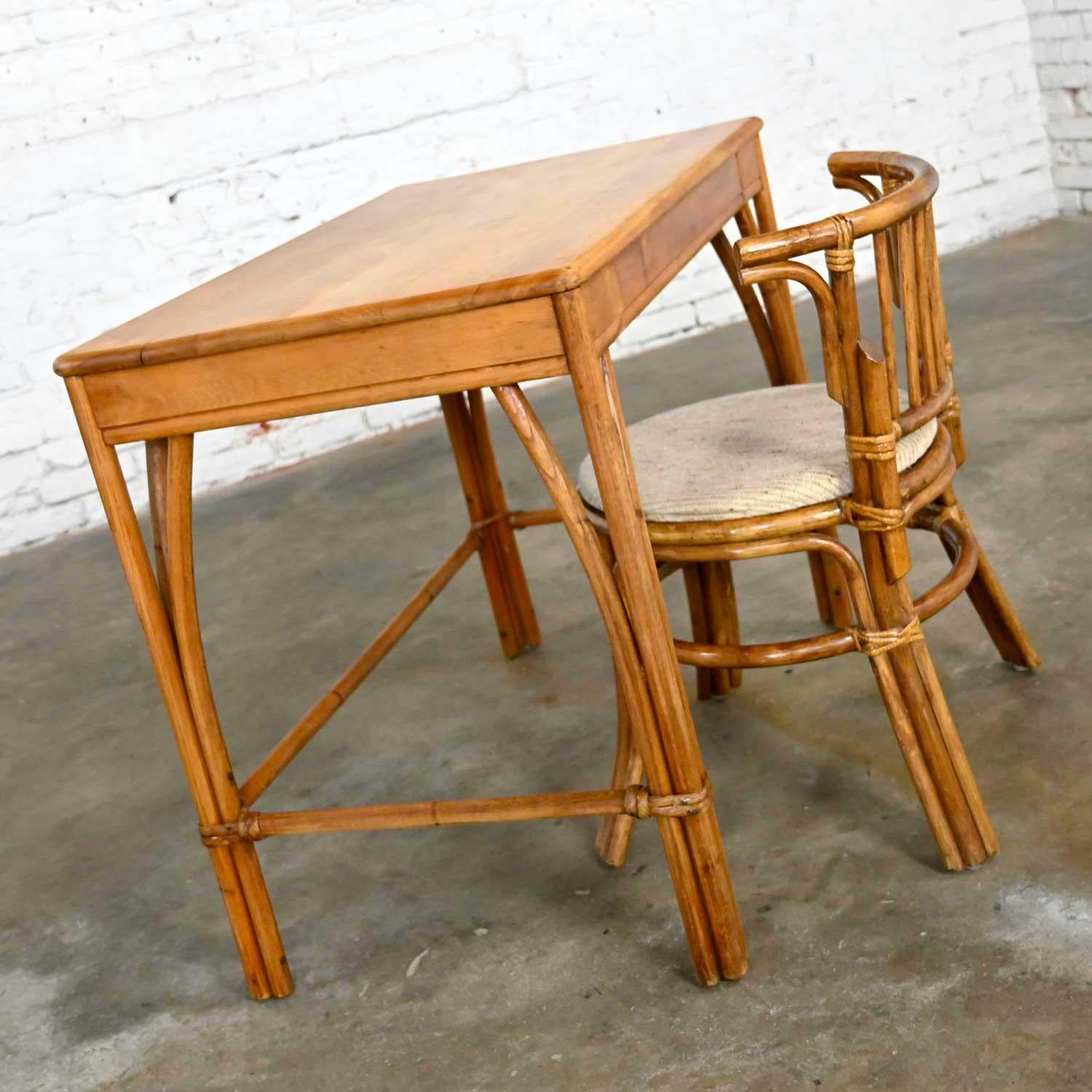 small rattan desk