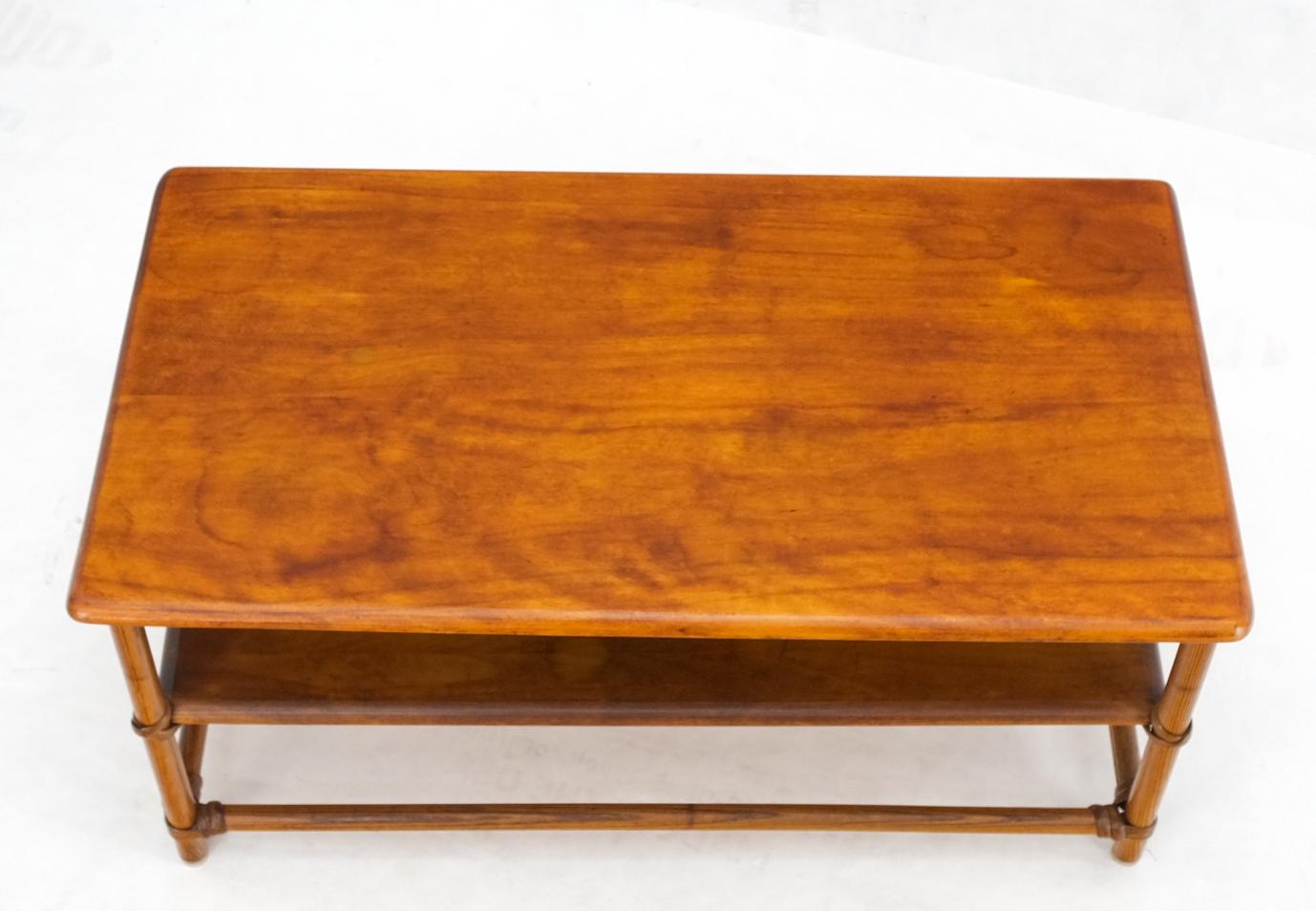 Mid-Century Modern Heywood Wakefield Reed Solid Maple & Oak Two Tier Rectangle Coffee Table