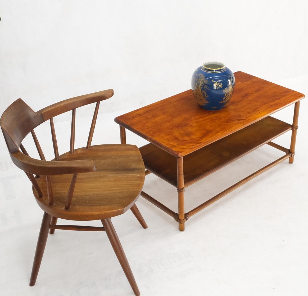 Heywood Wakefield Reed Solid Maple & Oak Two Tier Rectangle Coffee Table 1