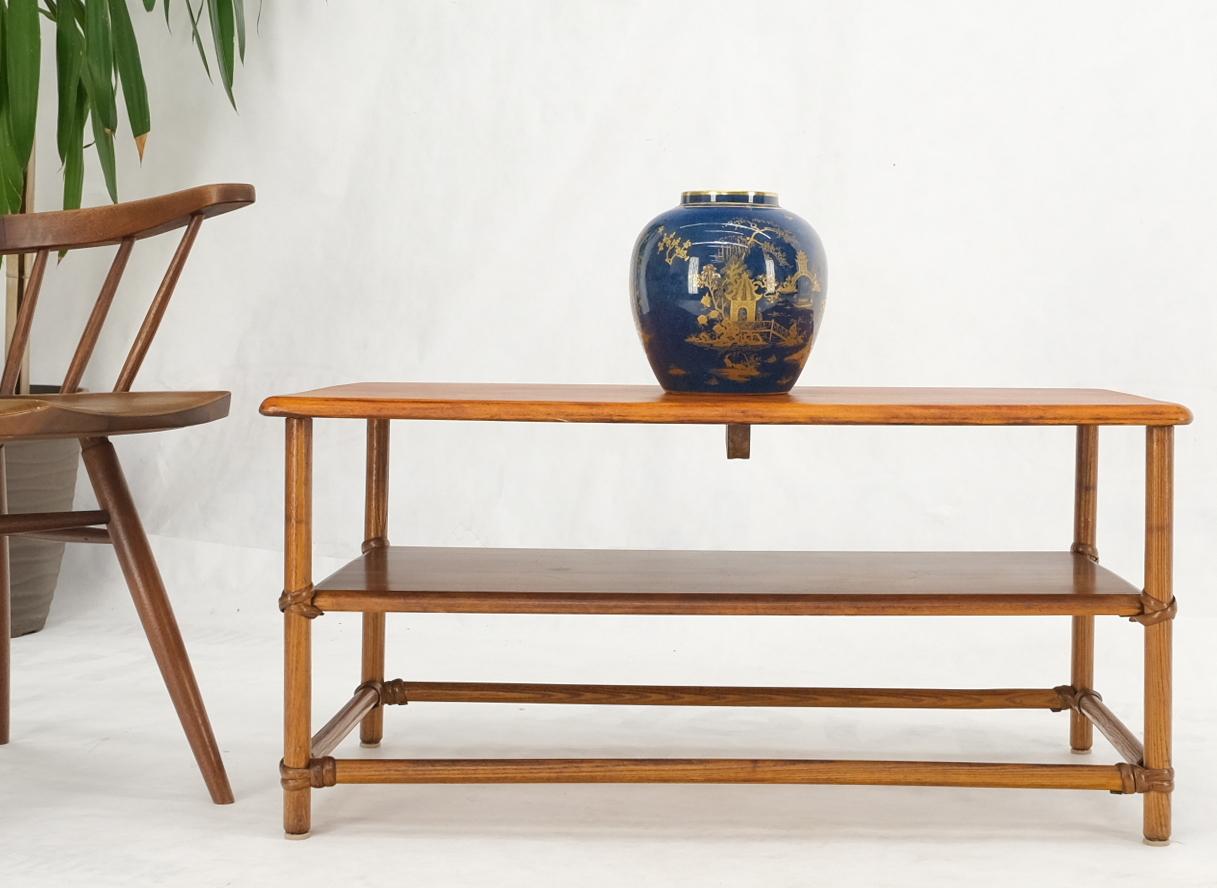 Heywood Wakefield Reed Solid Maple & Oak Two Tier Rectangle Coffee Table 2
