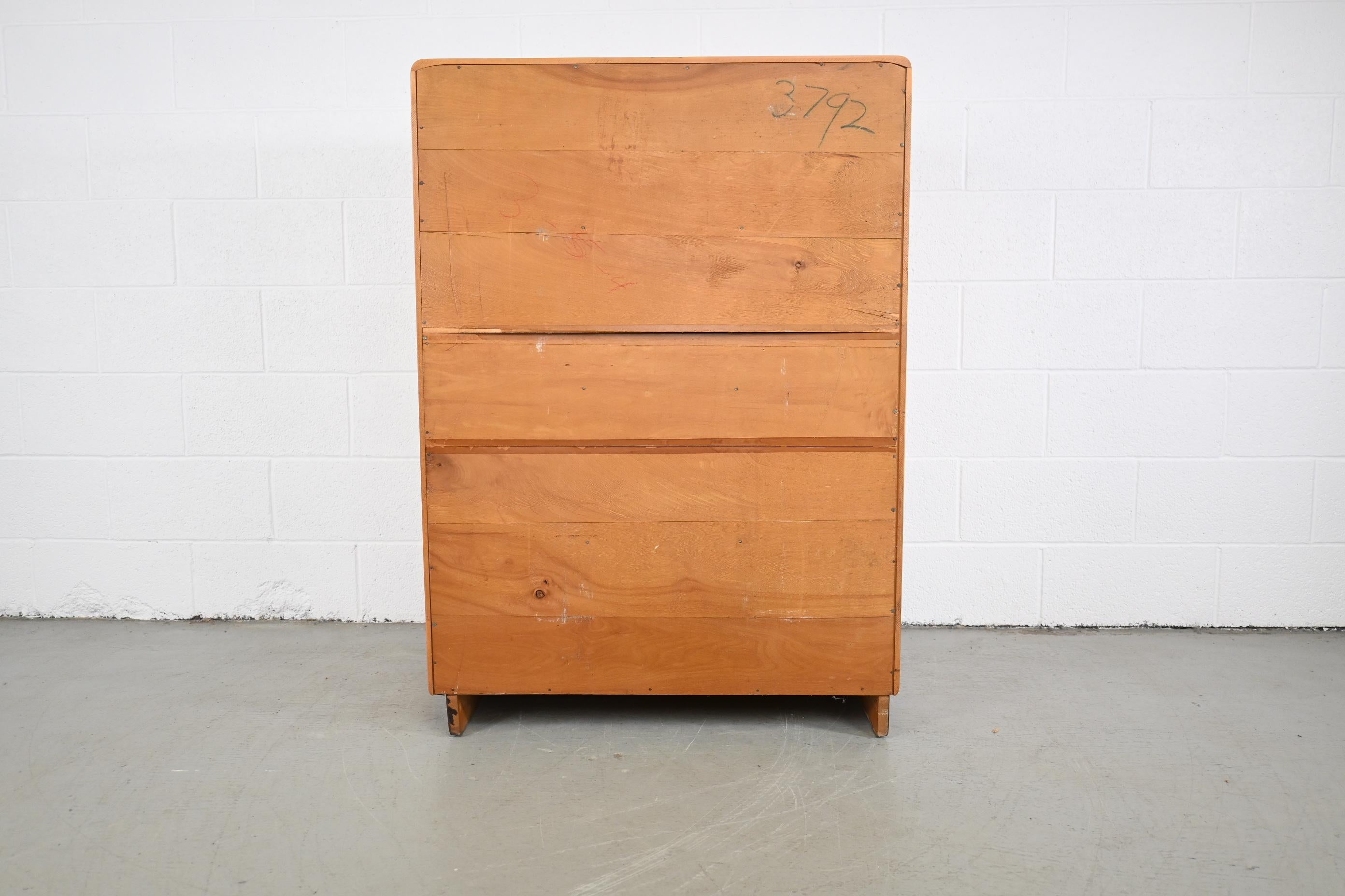 Mid-20th Century Heywood-Wakefield Rio Highboy Dresser, 1940s, Newly Refinished