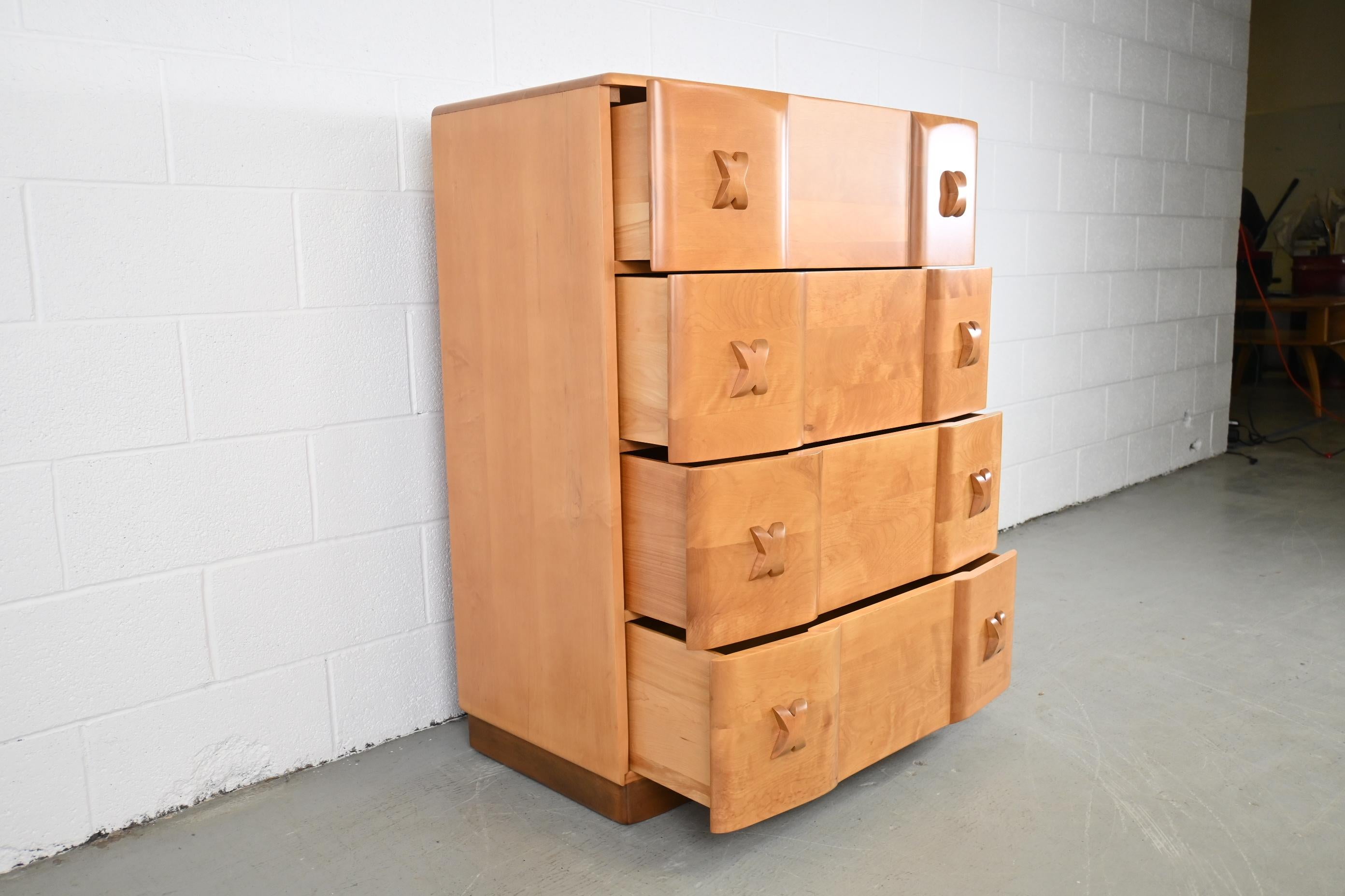 Mid-Century Modern Heywood-Wakefield Rio Highboy Dresser, 1940s, Newly Refinished