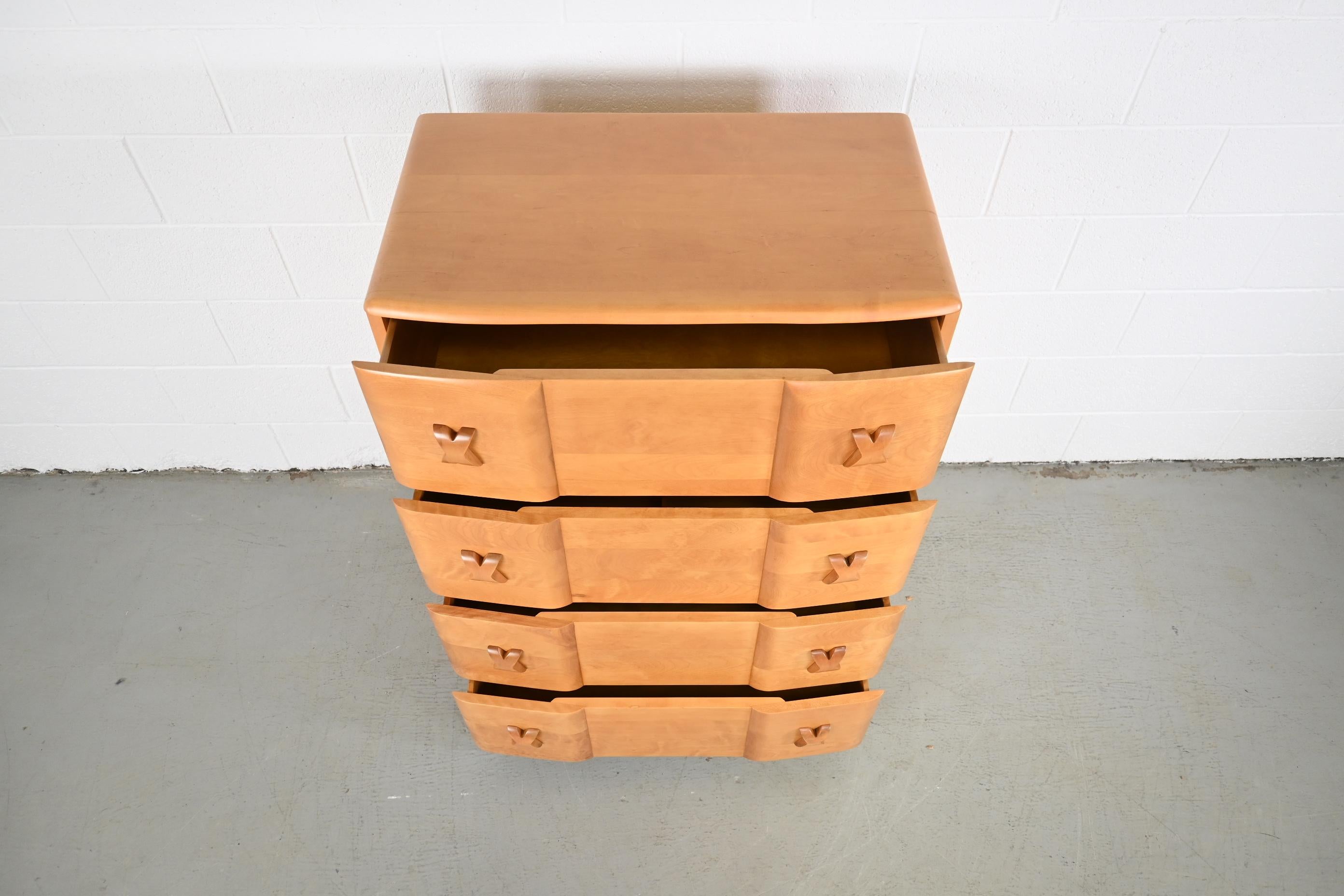 Heywood-Wakefield Rio Highboy Dresser, 1940s, Newly Refinished In Good Condition In Morgan, UT