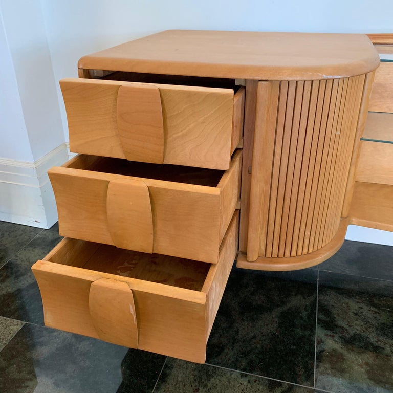 Heywood Wakefield "Sculptura" Asymmetric Low or Credenza at 1stDibs