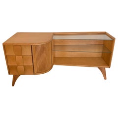 Heywood Wakefield "Sculptura" Asymmetric Low Cabinet or Credenza