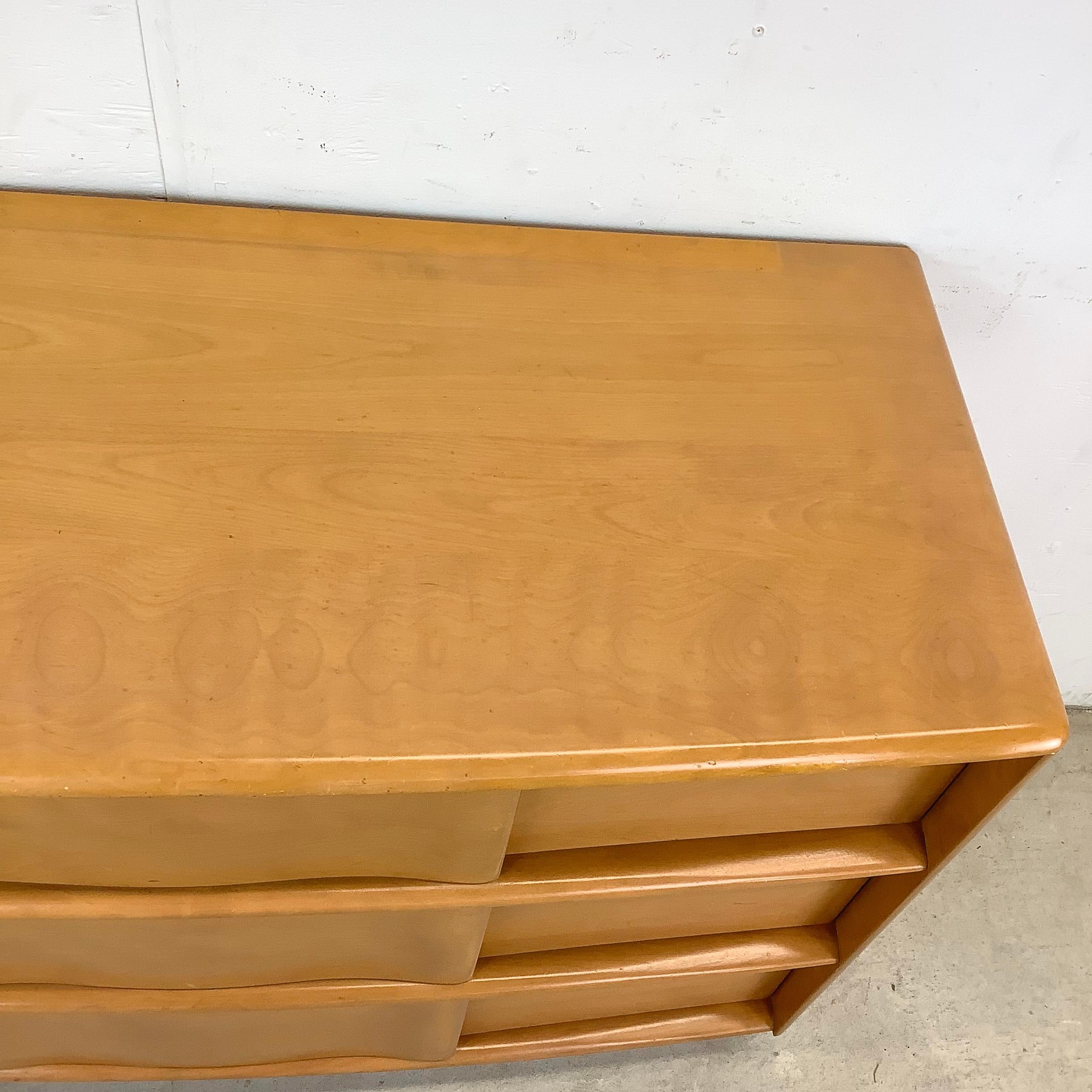 20th Century Heywood-Wakefield Sculptura Dresser with Mirror For Sale