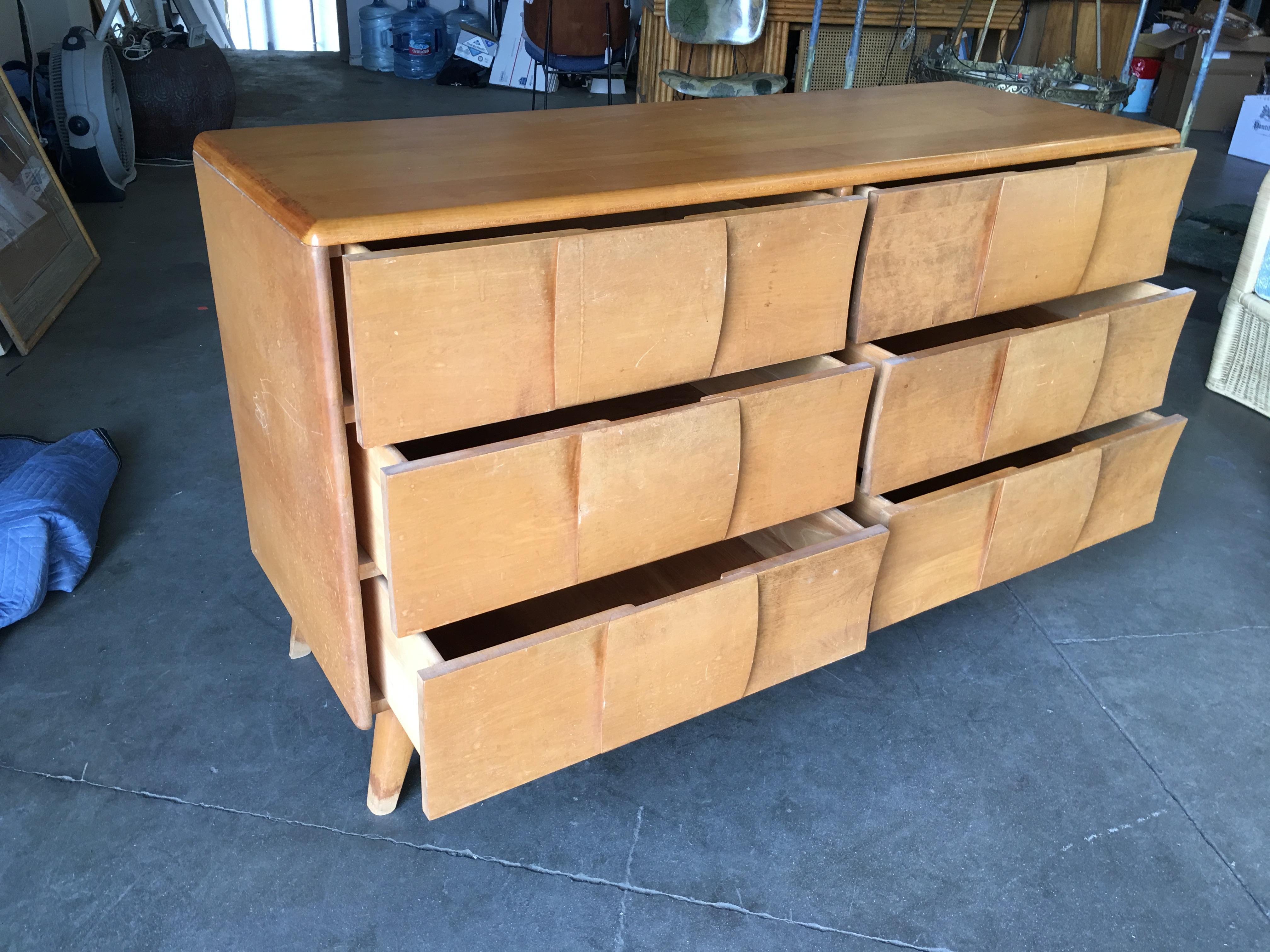 HeywoodWakefield "Kohinoor" Extra Wide 6Drawer Dresser For Sale at