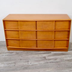 Heywood Wakefield Sculptura Low Dresser with Mirror