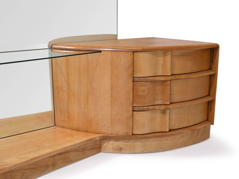 【中古】 Vanity ＆ Happiness Haldolium Heywood Wakefield Sculptura Maple Vanity with Mirror For