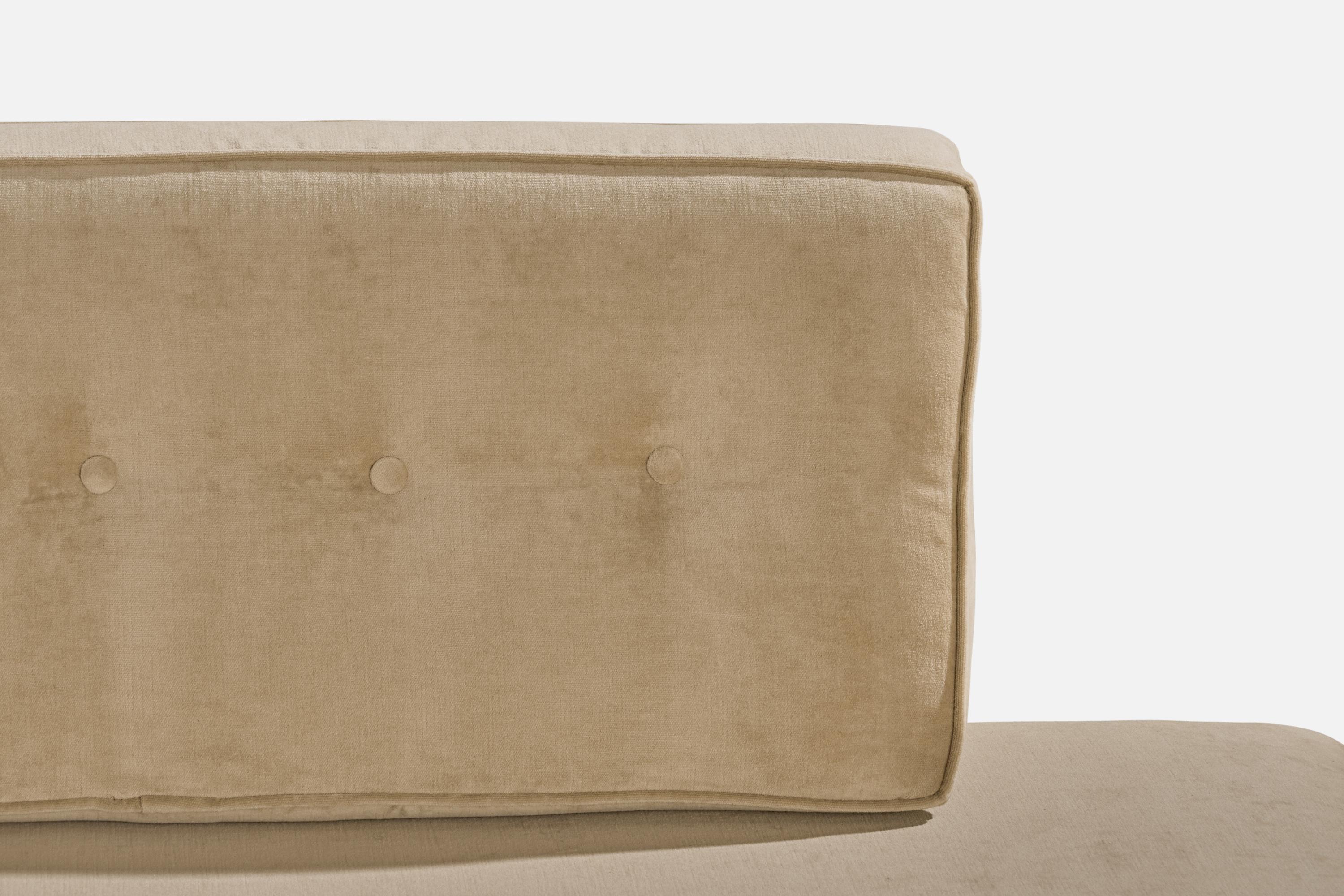 Heywood Wakefield, Sofa, Oak, Rattan, Velvet, USA, 1950s 2