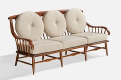 Heywood Wakefield, Sofa, Walnut, Fabric, USA, 1940s