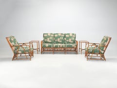 Heywood-Wakefield Sofa with End Tables and Pair Chairs in Original Fabric 1930’s