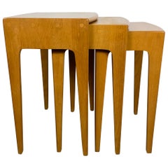 Heywood Wakefield Solid Birch Mid-Century Modern Nesting Tables