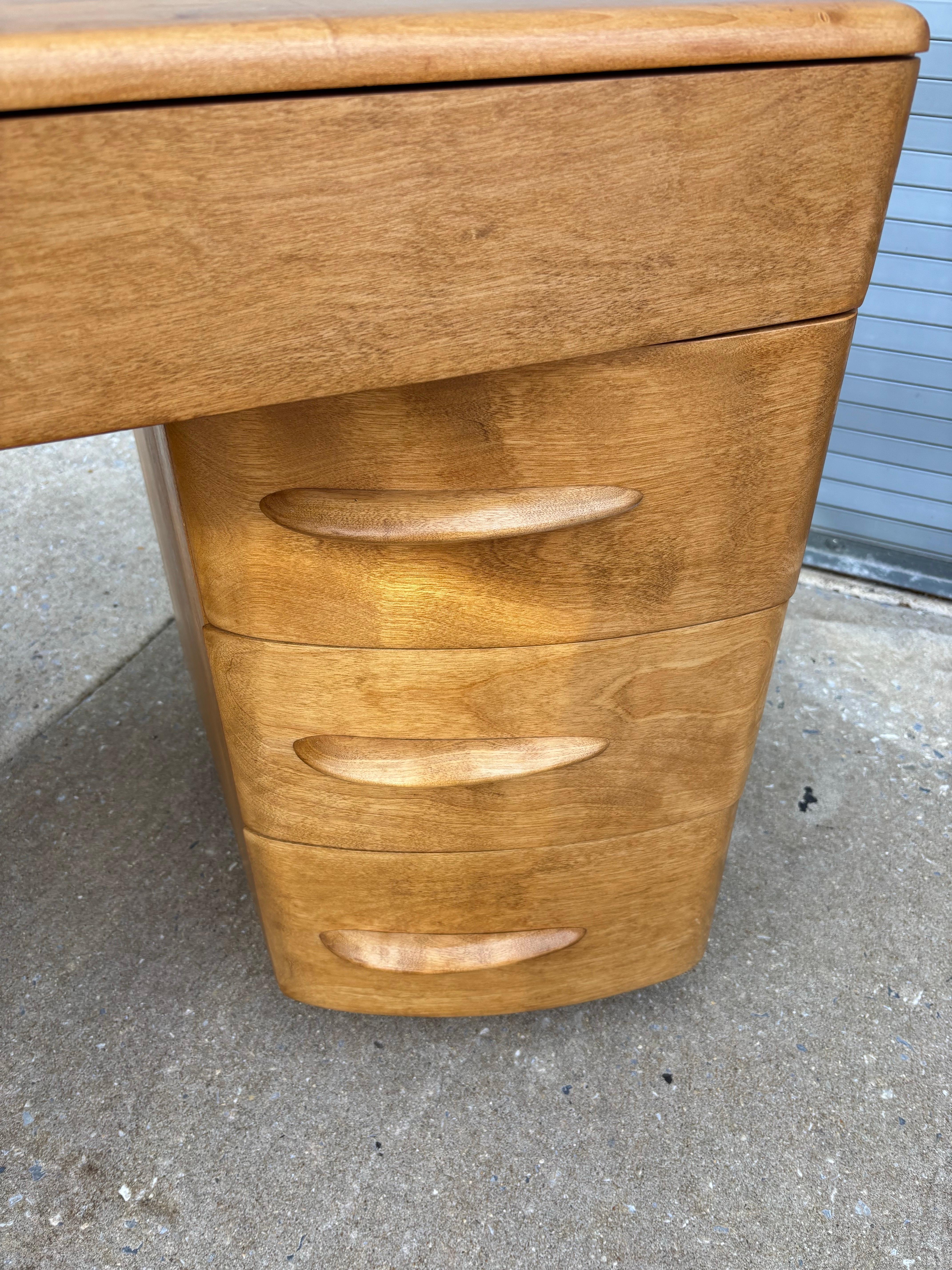 Mid-Century Modern Heywood Wakefield Solid Maple Desk For Sale