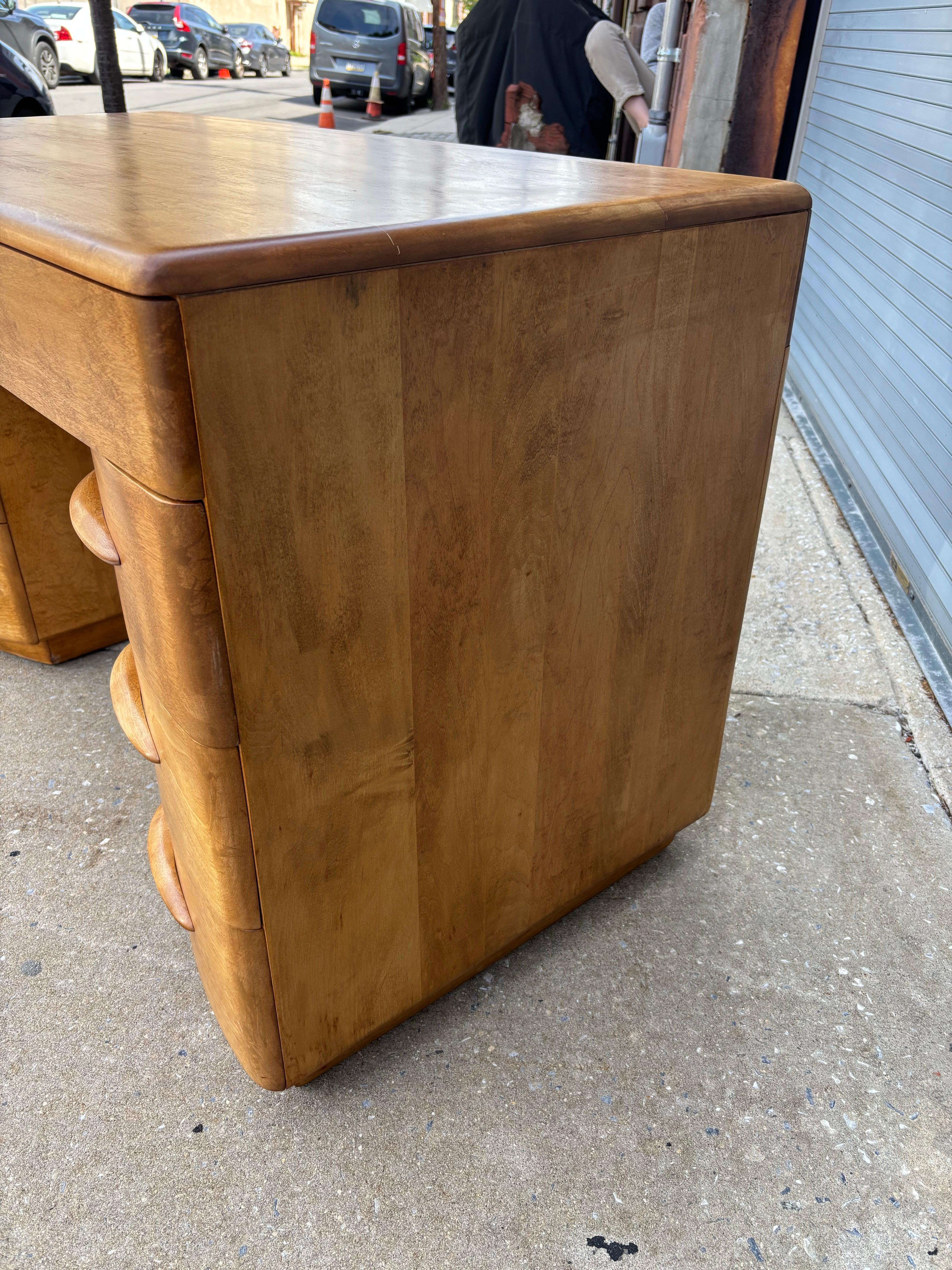 American Heywood Wakefield Solid Maple Desk For Sale