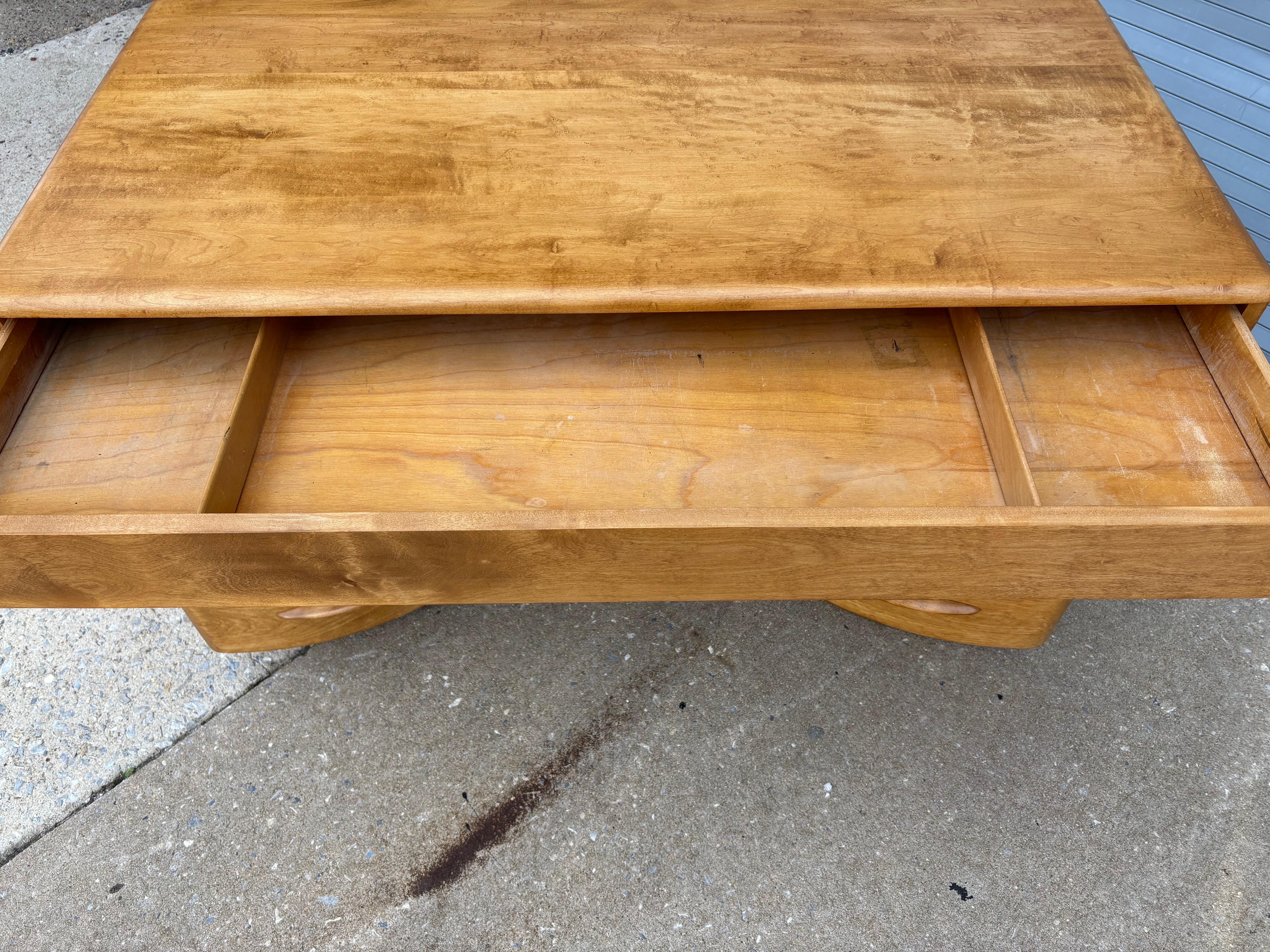 Heywood Wakefield Solid Maple Desk For Sale 3