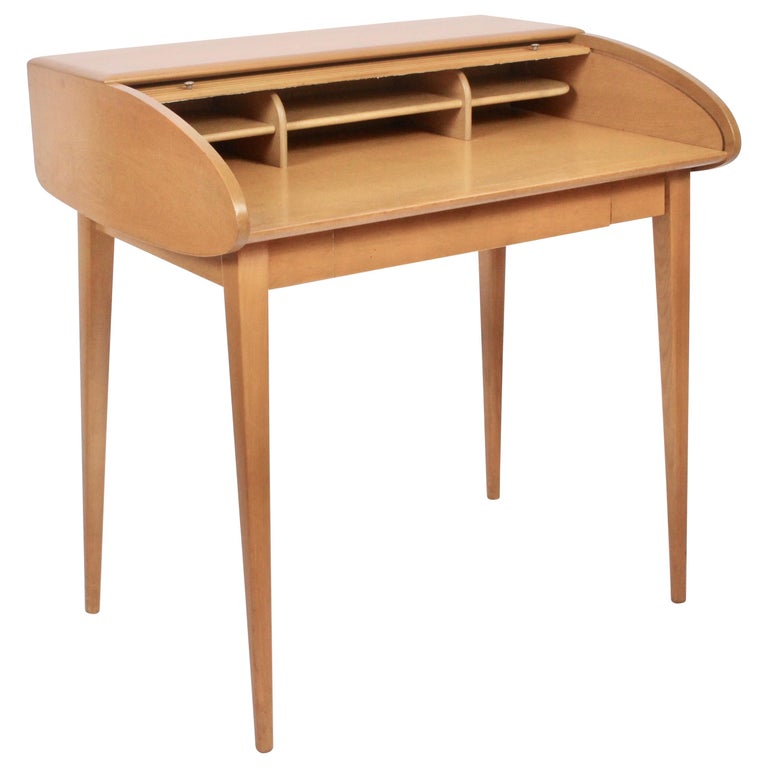 HeywoodWakefield Streamlined Tambour Desk, 1960s For Sale at 1stdibs