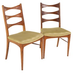 Heywood Wakefield Style Mid Century Ladder Back Chairs, Pair