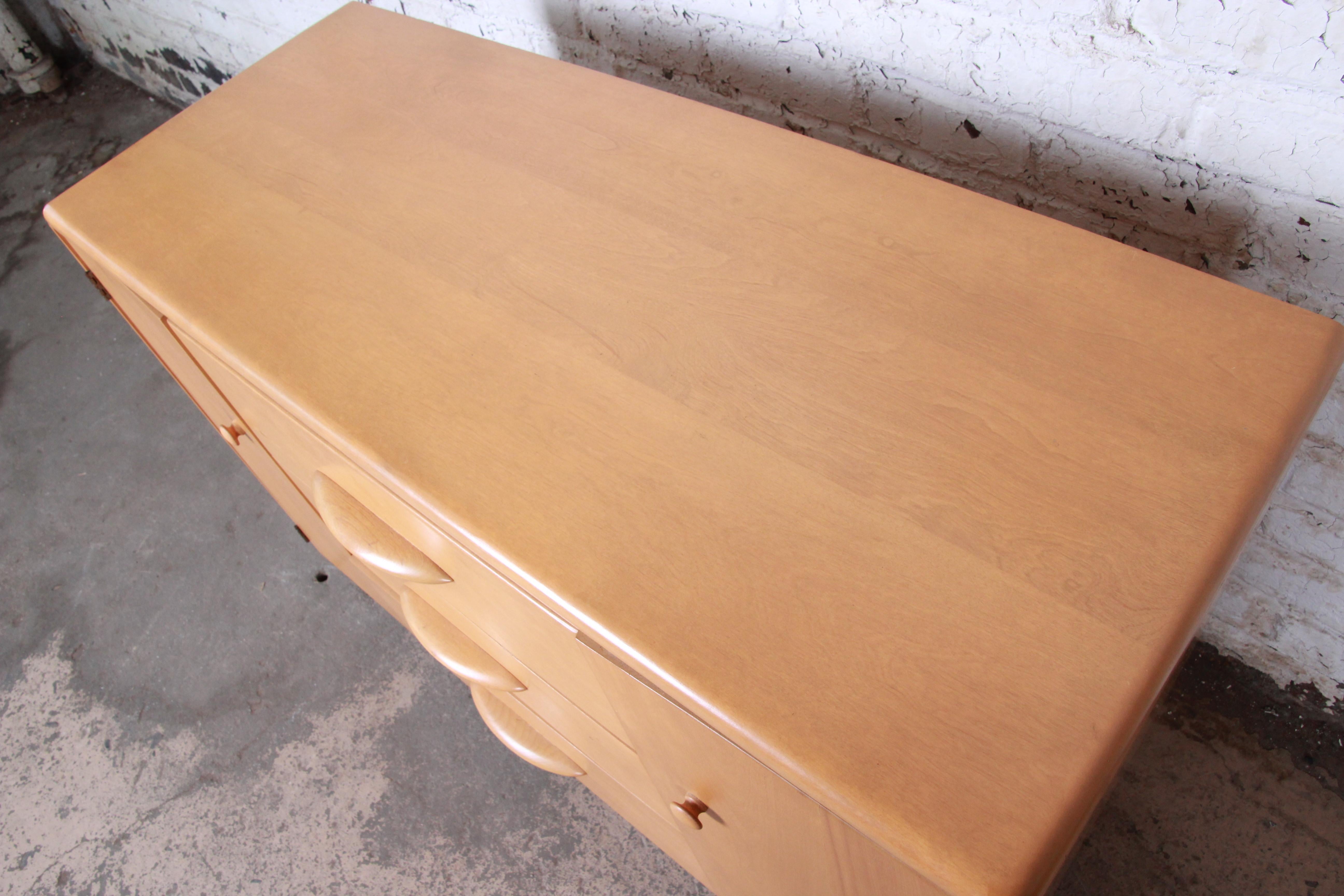 Heywood Wakefield Style Mid-Century Modern Solid Maple Sideboard Credenza, 1950s 4