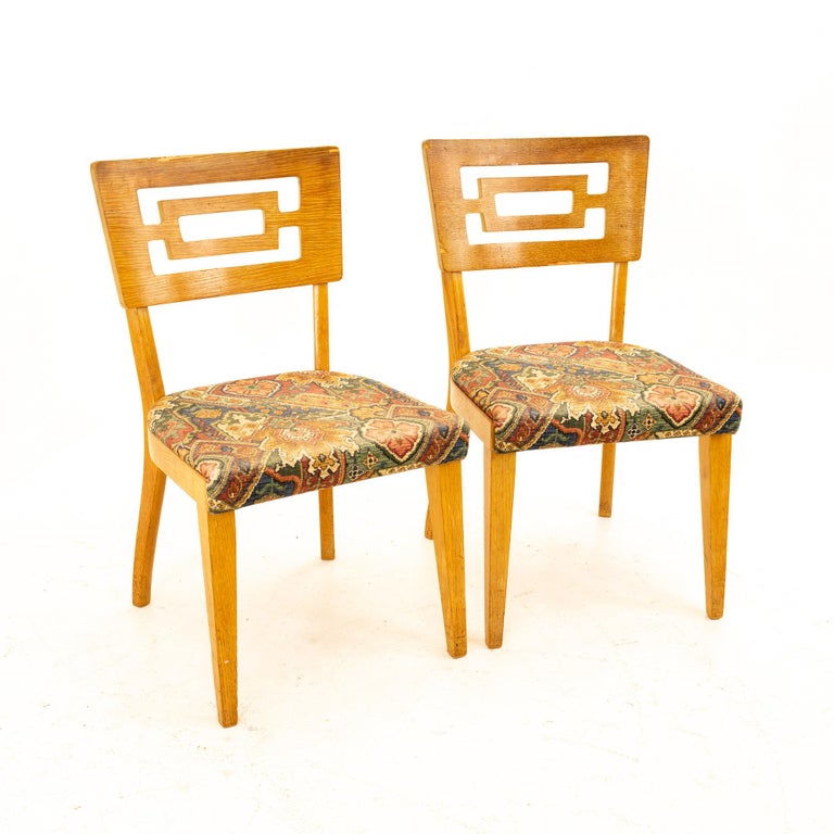 Upholstery Heywood-Wakefield Style Richardson Furniture MCM Dining Chairs, Set of 6 For Sale
