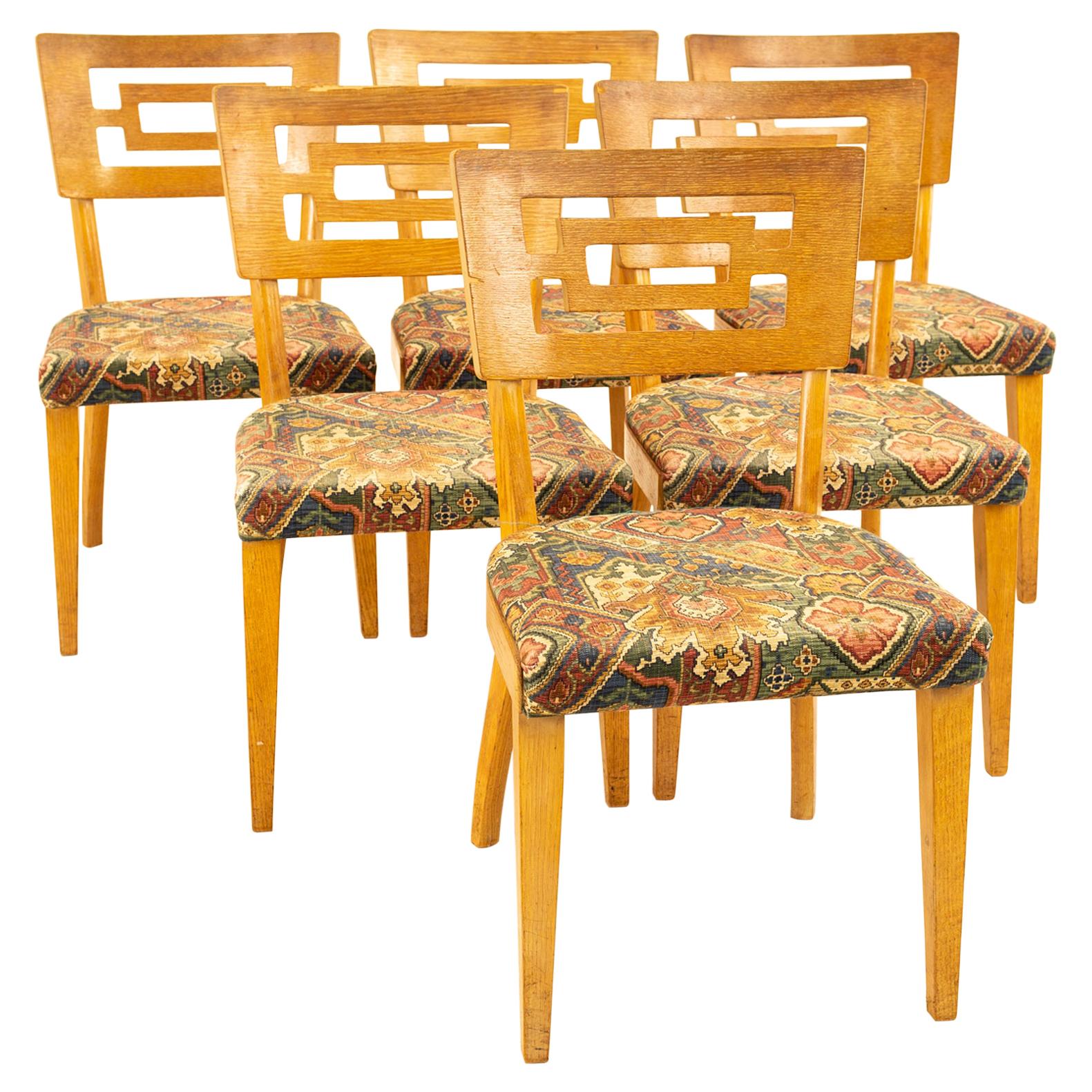 Heywood-Wakefield Style Richardson Furniture MCM Dining Chairs, Set of 6