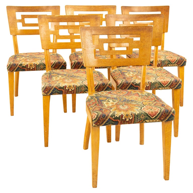 Heywood-Wakefield Style Richardson Furniture MCM Dining Chairs, Set of 6 For Sale