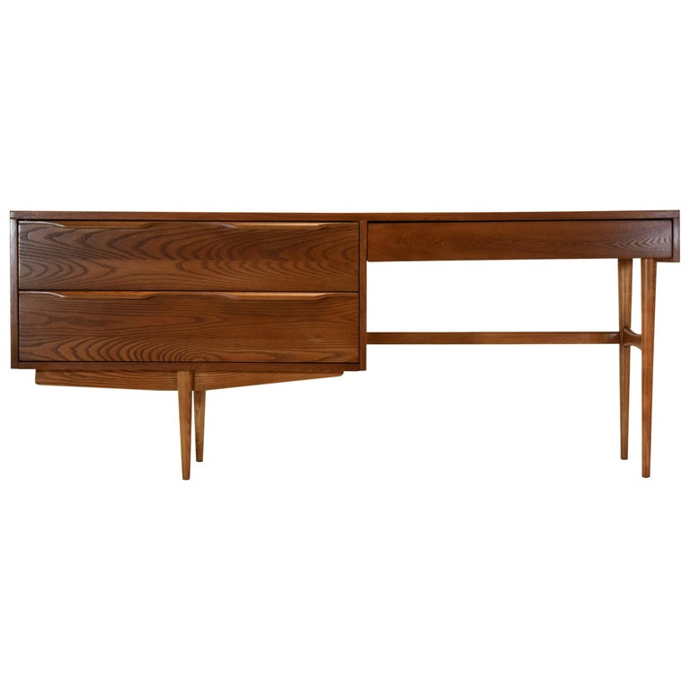 Heywood Wakefield Teak And Oak Vanity Or Desk At 1stdibs Heywood Wakefield Teak And Oak Vanity, Heywood Wakefield Vanity Desk