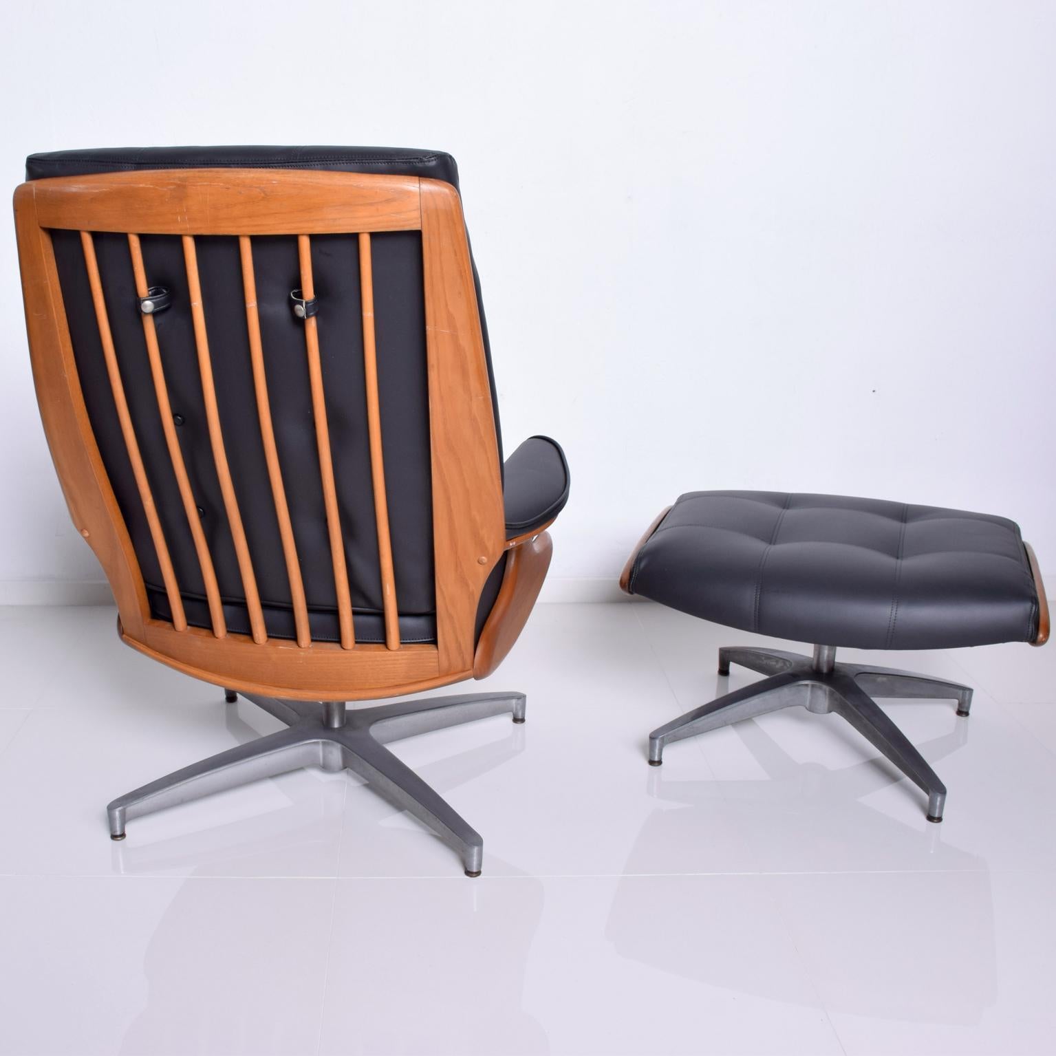modern leather chair and ottoman