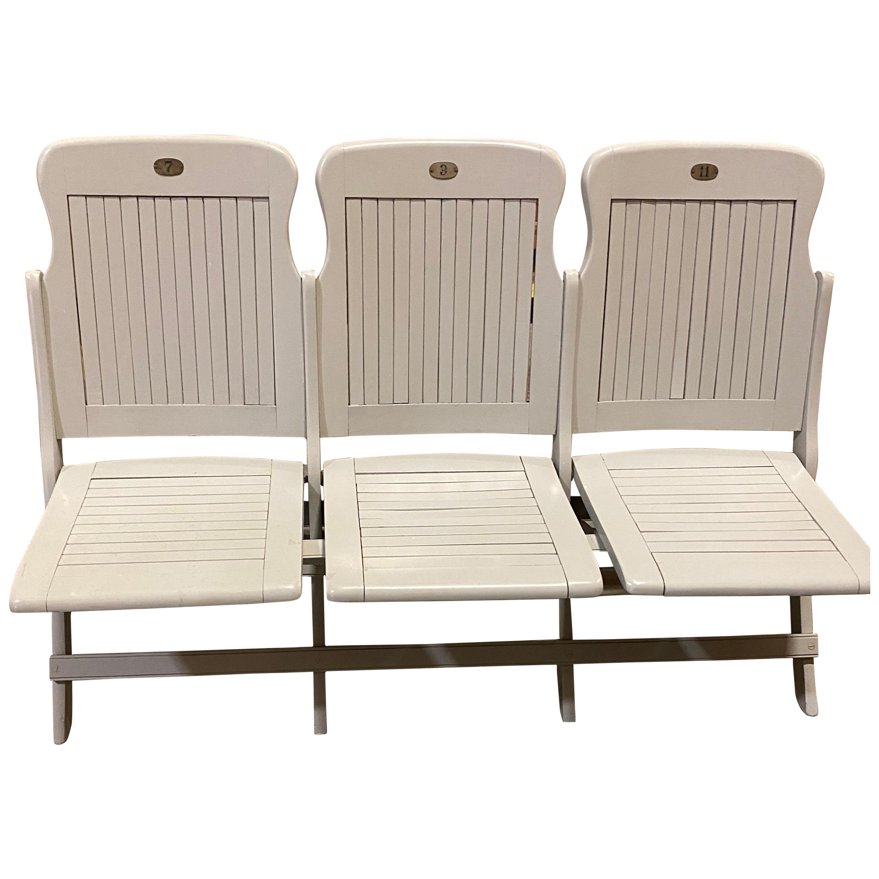 Heywood-Wakefield Three-Seat Folding Bench, United States, Midcentury For Sale