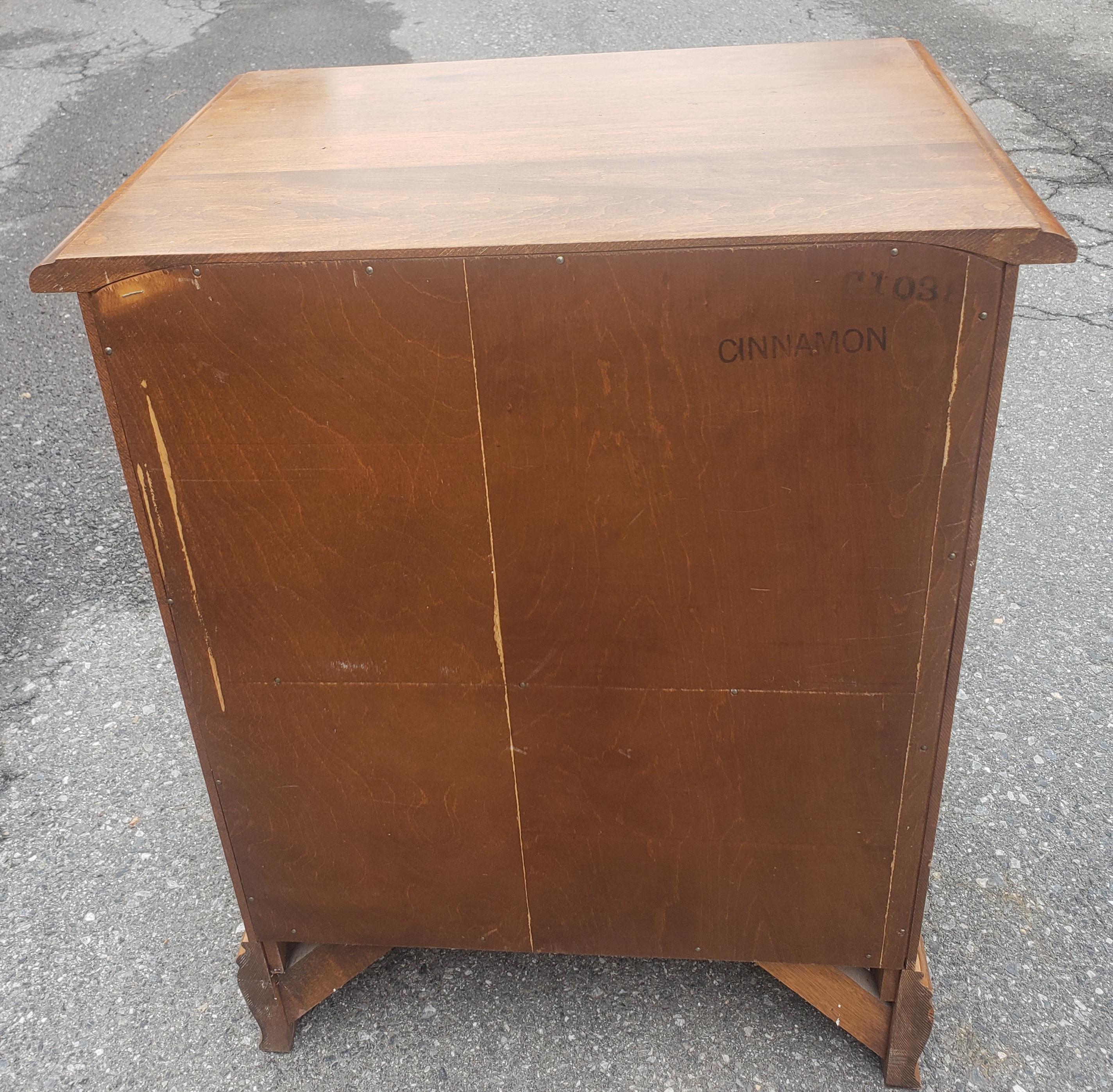 Heywood Wakefield Two-Tier Two-Drawer Cinnamon Bedside Table In Excellent Condition For Sale In Germantown, MD