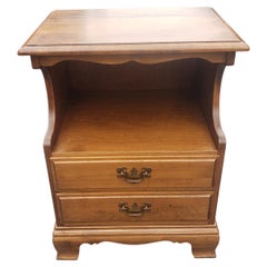 Vintage Heywood Wakefield Two-Tier Two-Drawer Cinnamon Bedside Table