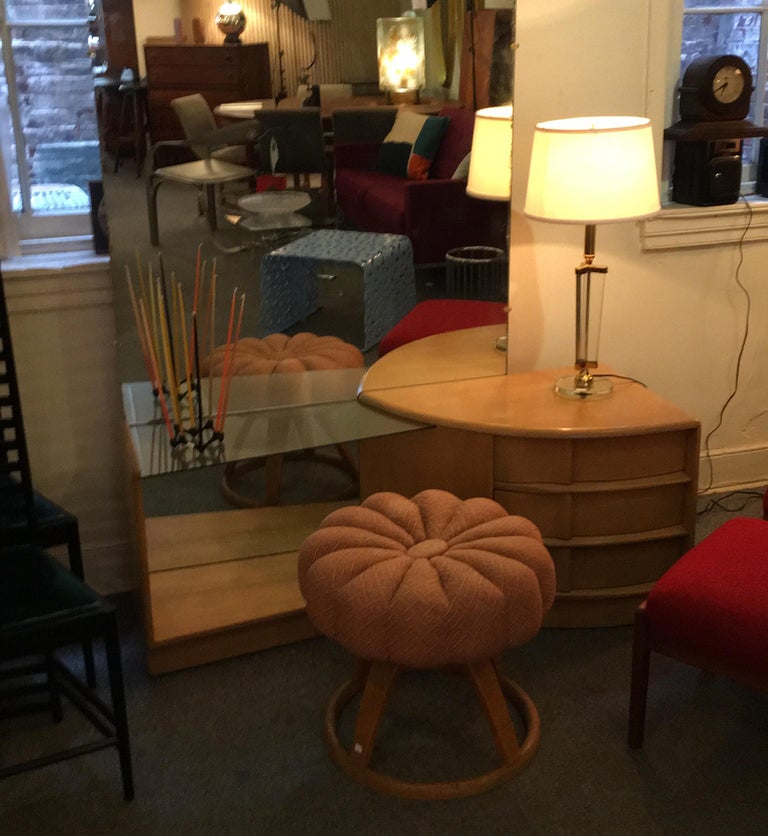 Heywood Wakefield Vanity Stool/ Poof at 1stDibs