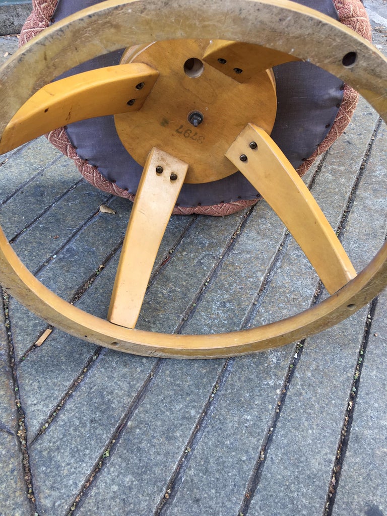 Heywood Wakefield Vanity Stool/ Poof at 1stDibs