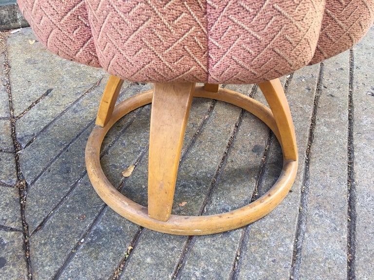 Heywood Wakefield Vanity Stool/ Poof at 1stDibs