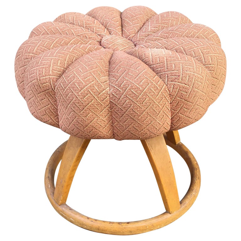 Heywood Wakefield Vanity Stool/ Poof at 1stDibs
