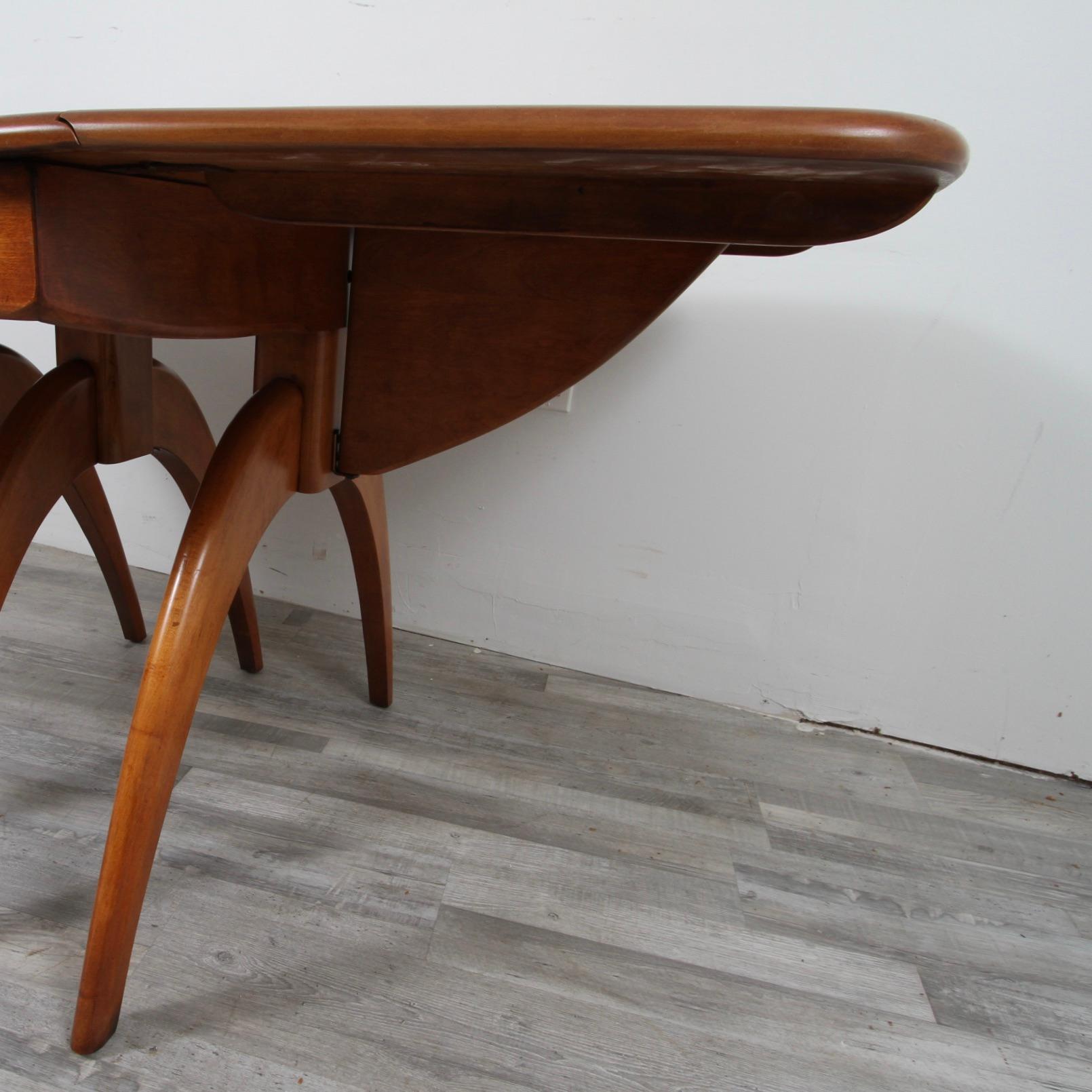 Mid-Century Modern Heywood Wakefield Wish Bone Extension Dining Table