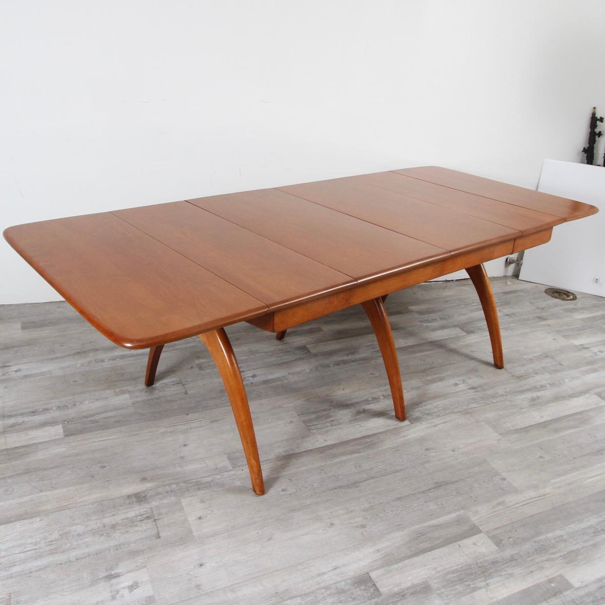 Heywood Wakefield Wish Bone Extension Dining Table In Good Condition In New London, CT