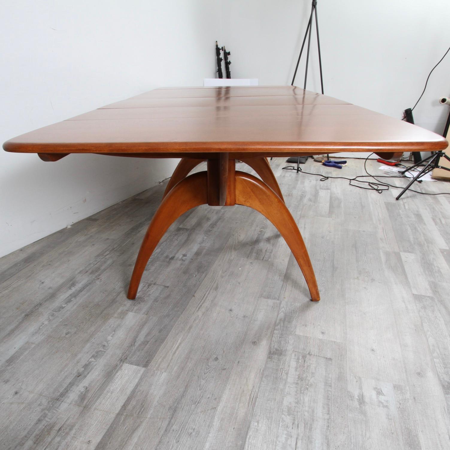 Mid-20th Century Heywood Wakefield Wish Bone Extension Dining Table