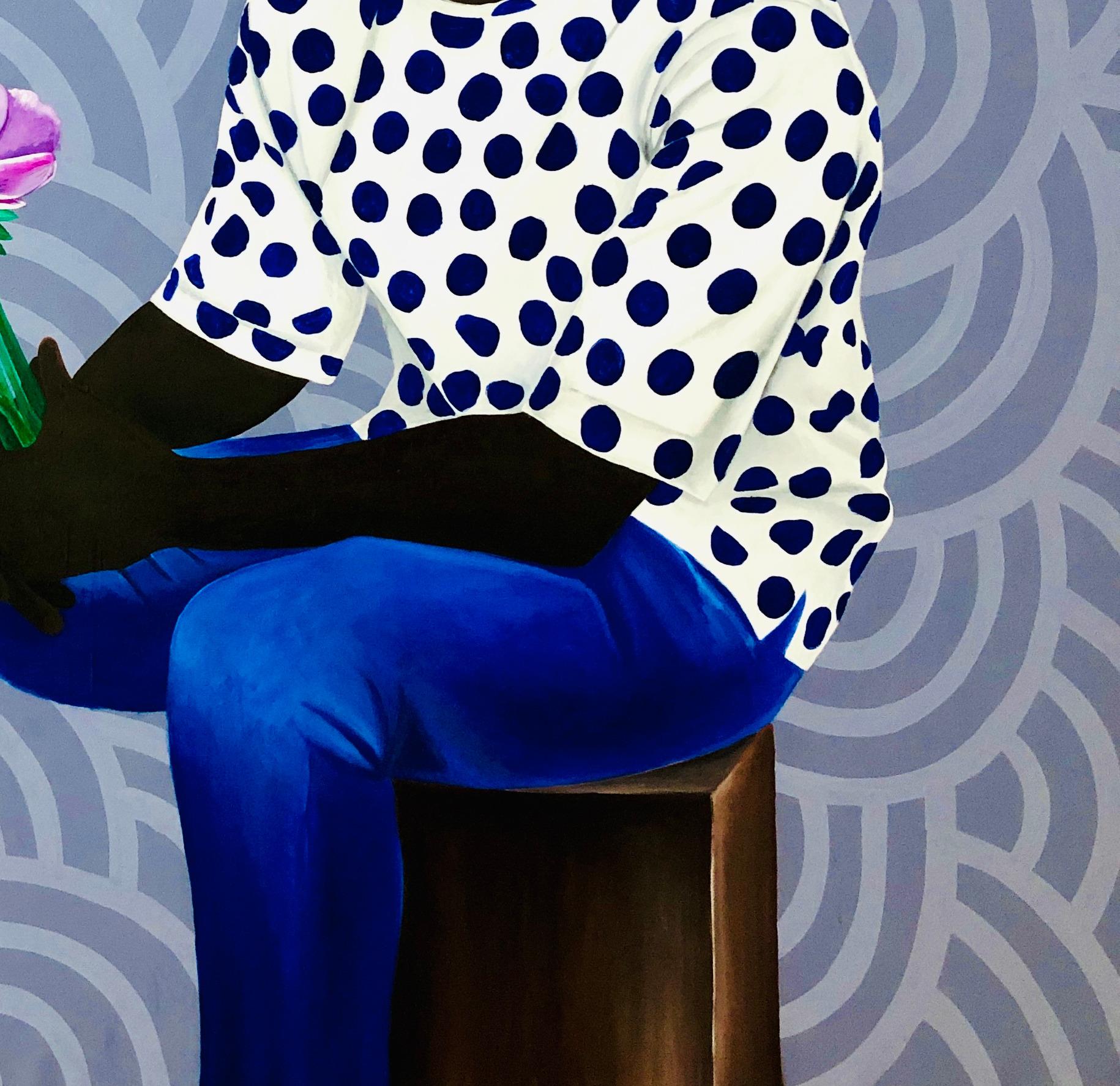 Sentimenti - Portrait Painting Grigio di Hezekiah Oyejide Obidare