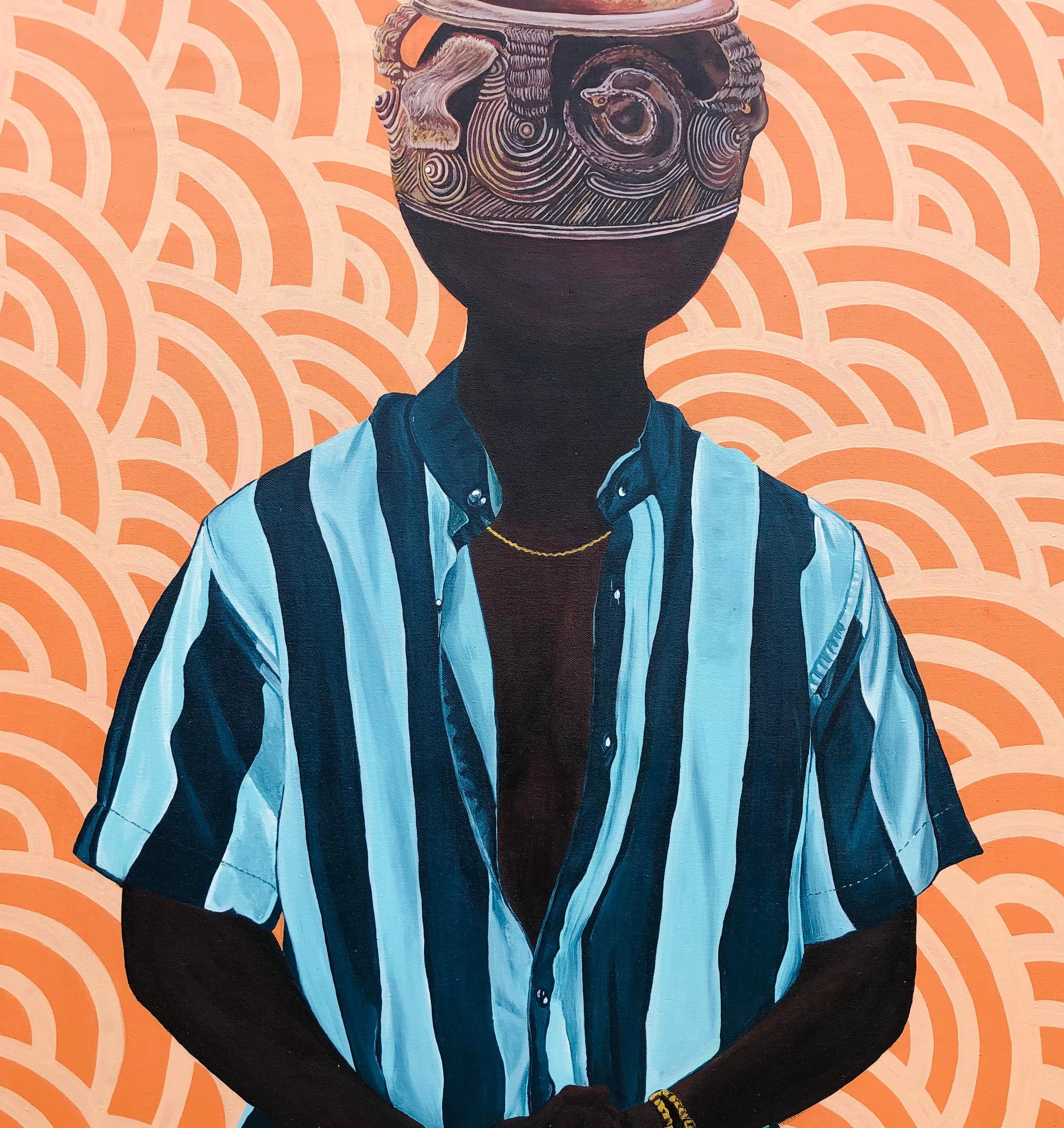 Identität 4 (Orange), Interior Painting, von Hezekiah Oyejide Obidare